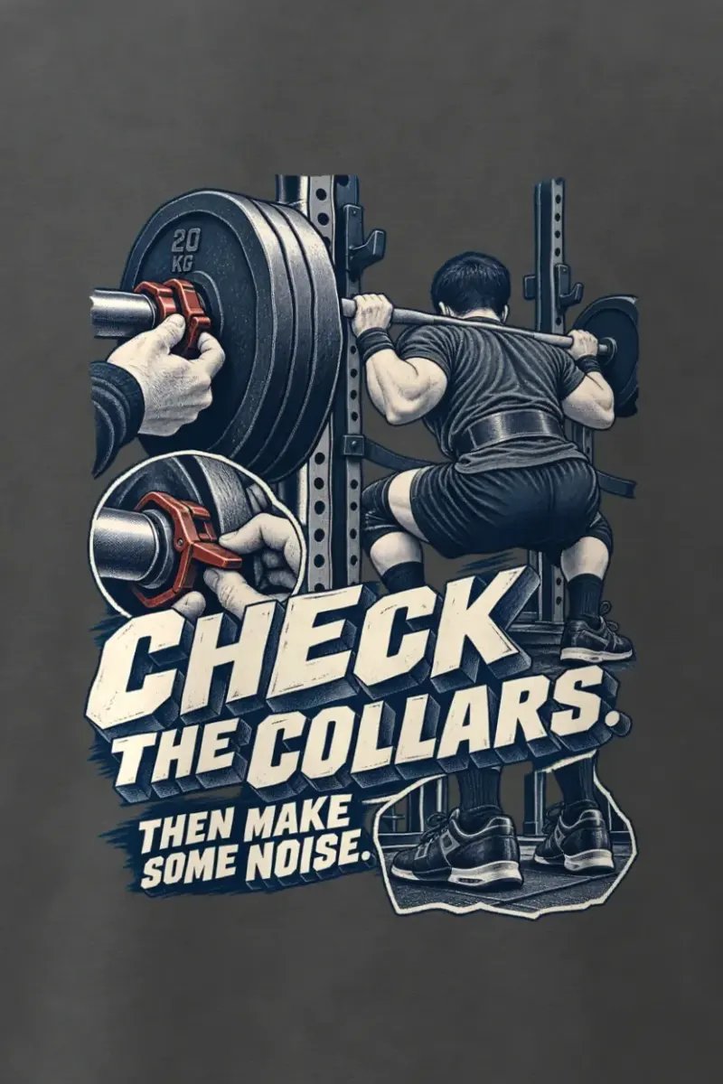 "Check the Collars" Men’s Oversized Heavyweight Crewneck T-Shirt - the graphic up close