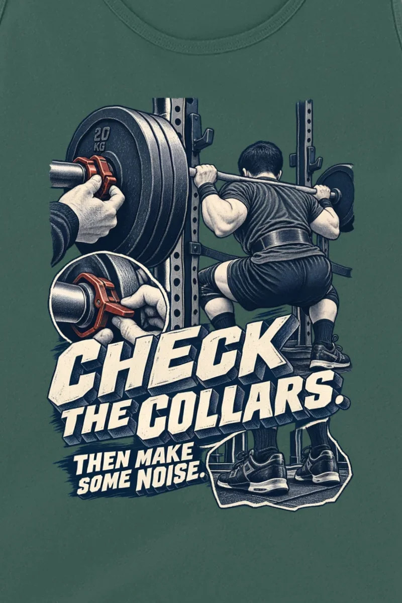 "Check the Collars" Unisex Jersey Tank - the graphic up close