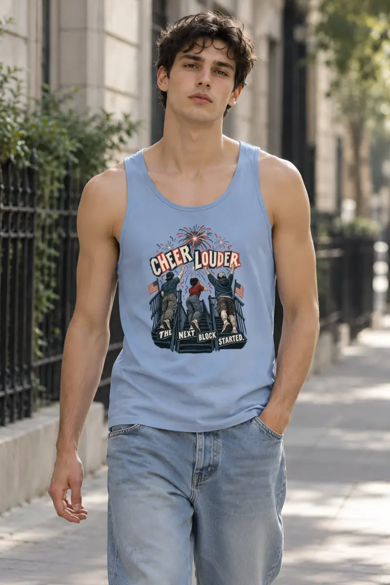 "Cheer Louder Fireworks Bleachers" Unisex Jersey Tank