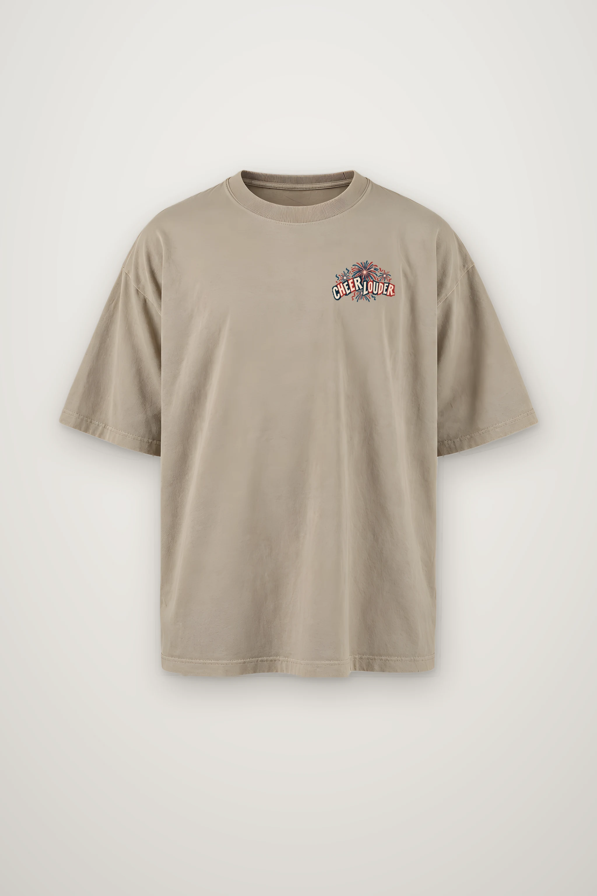 "Cheer Louder" Men's Oversized Heavyweight Crewneck T-Shirt