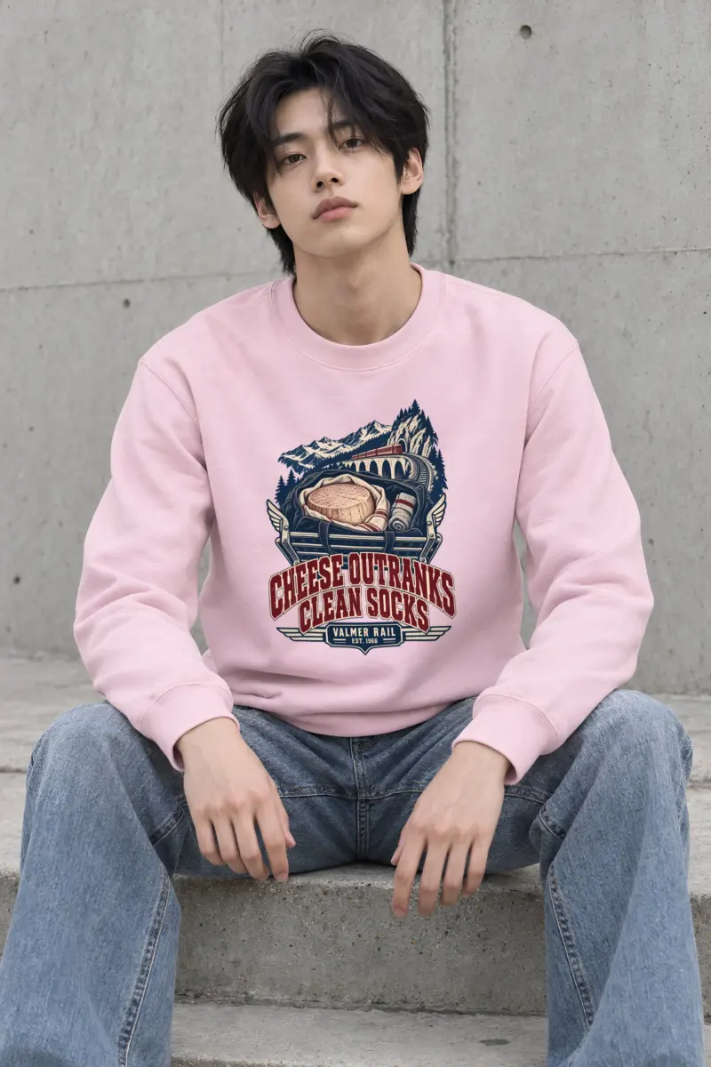 "Cheese Outranks Clean Socks" Heavy Blend Unisex Crewneck Sweatshirt