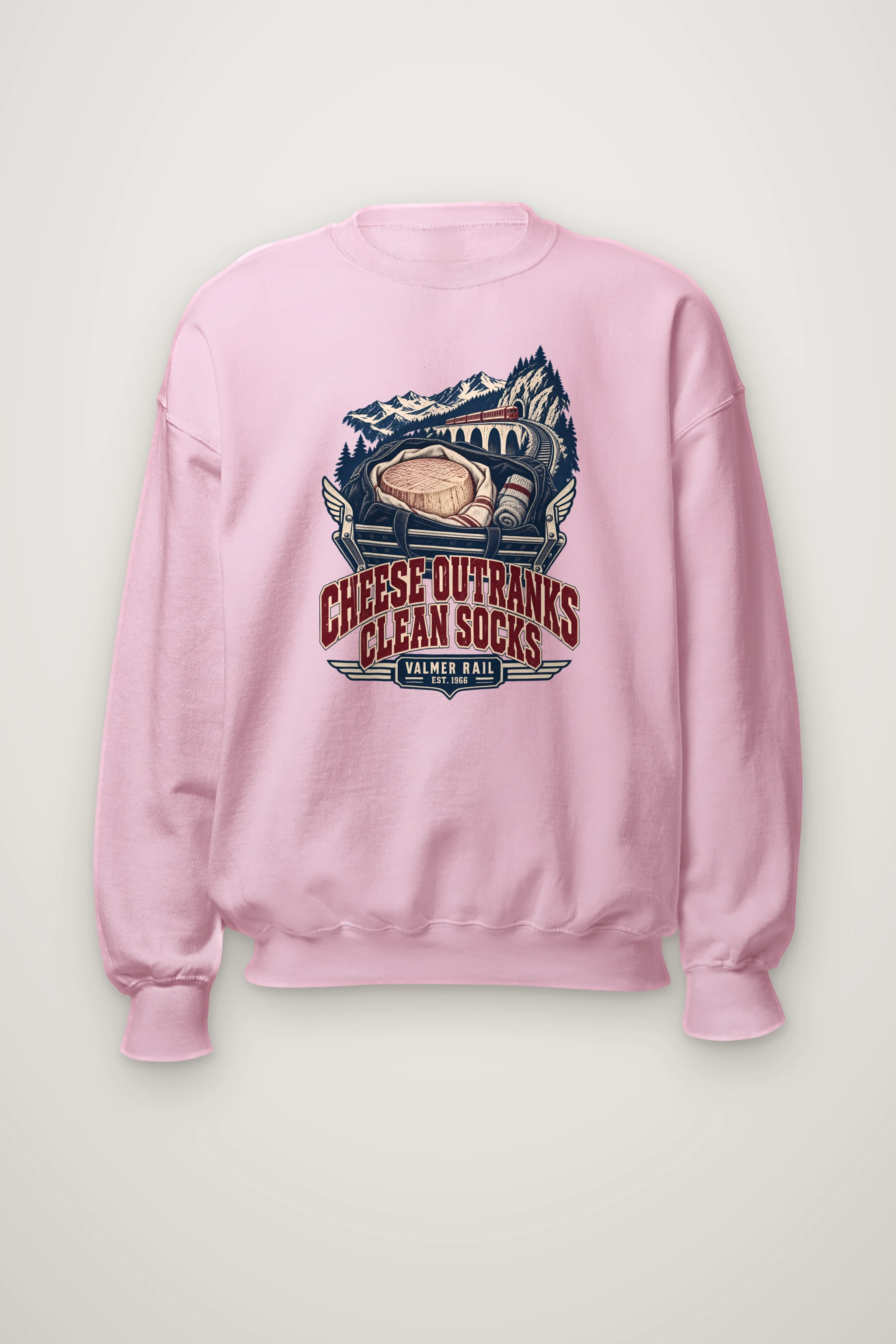 "Cheese Outranks Clean Socks" Heavy Blend Unisex Crewneck Sweatshirt