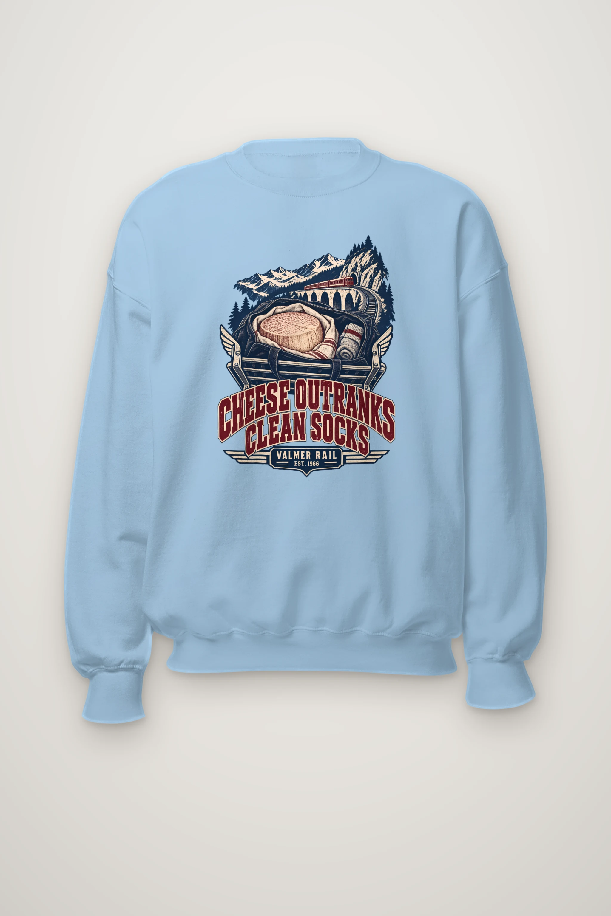 "Cheese Outranks Clean Socks" Heavy Blend Unisex Crewneck Sweatshirt