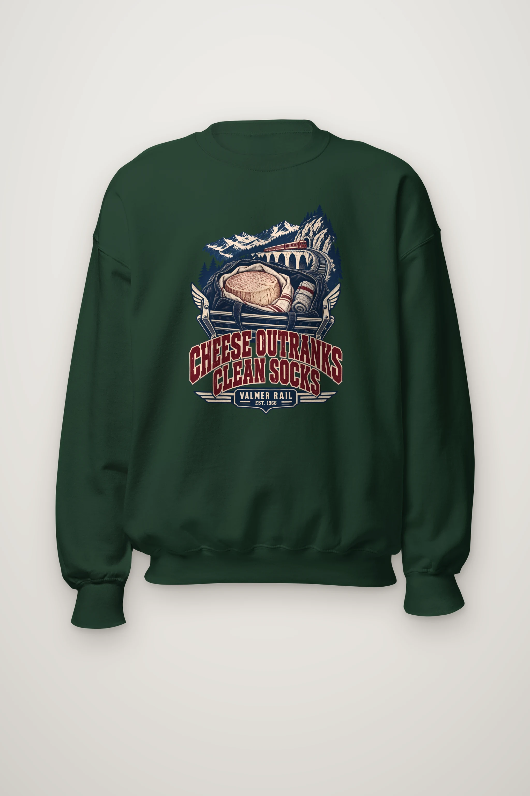 "Cheese Outranks Clean Socks" Heavy Blend Unisex Crewneck Sweatshirt