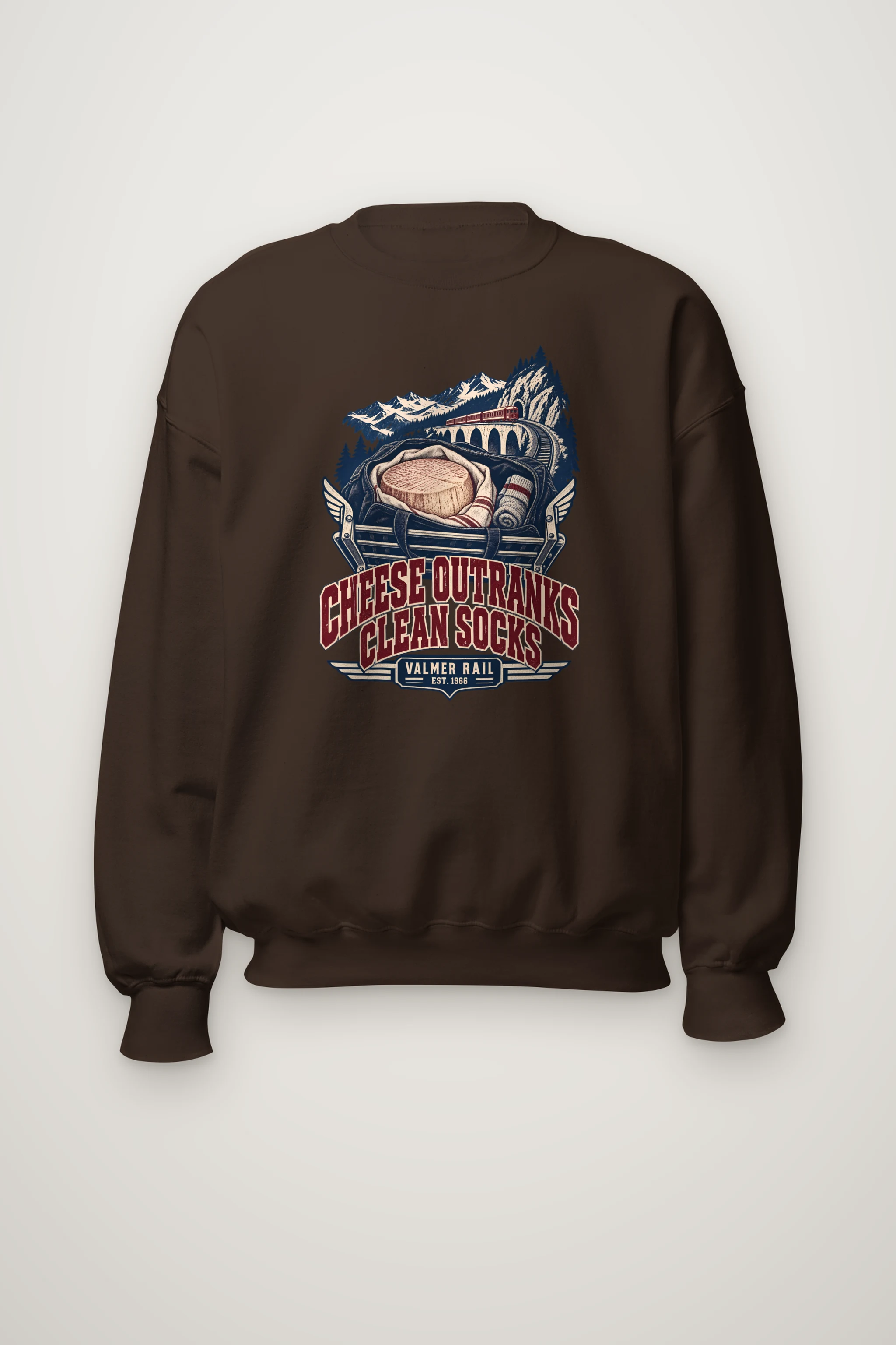 "Cheese Outranks Clean Socks" Heavy Blend Unisex Crewneck Sweatshirt