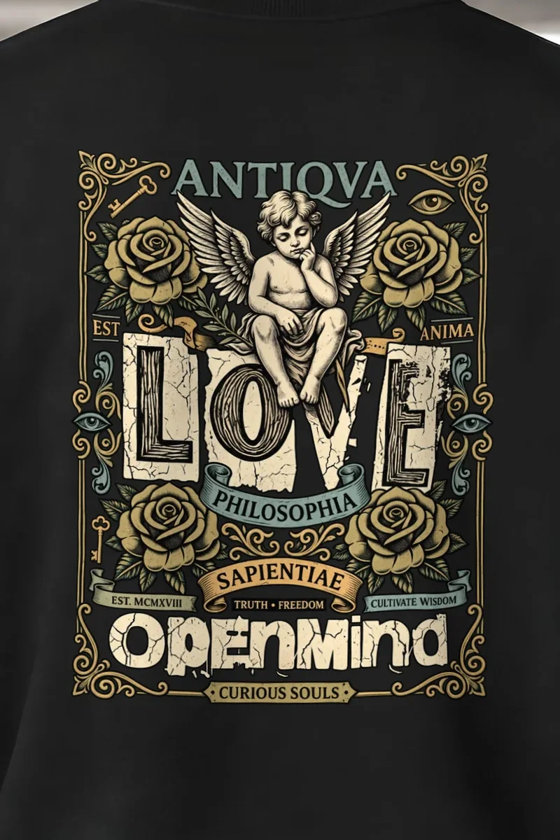 "Cherub Love Philosophy" 1 Crewneck Sweatshirt - the graphic up close