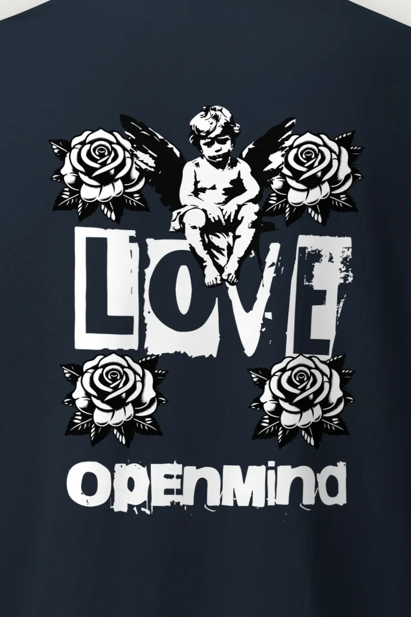 "Cherub Rose Ink" Heavyweight Unisex Crewneck T-shirt