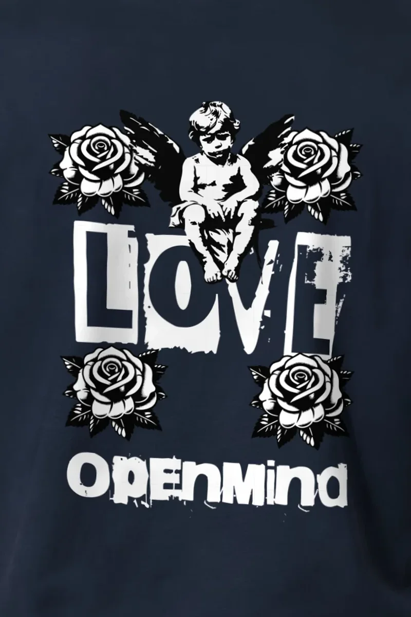 "Cherub Rose Ink" Heavyweight Unisex Crewneck T-shirt