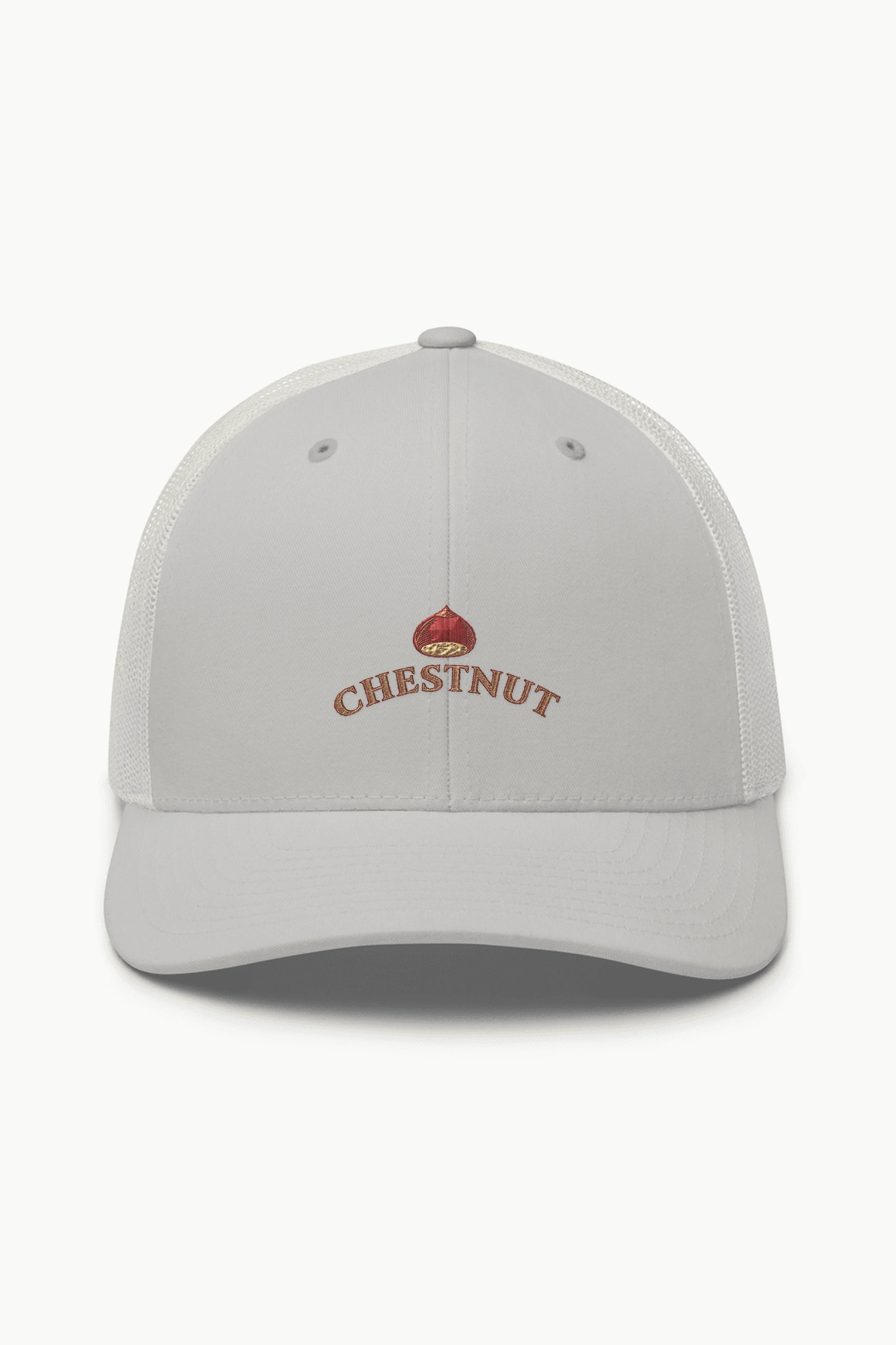 "CHESTNUT" Retro Trucker Cap · Embroidered