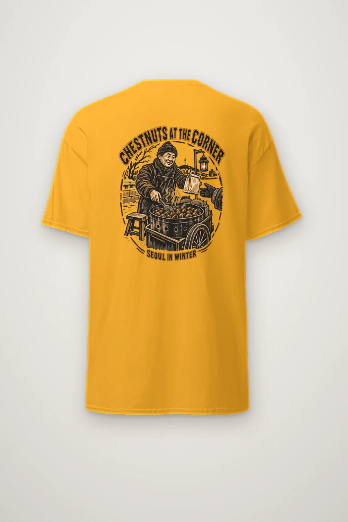 "CHESTNUTS AT THE CORNER SEOUL IN WINTER" Heavyweight Unisex Crewneck T-shirt