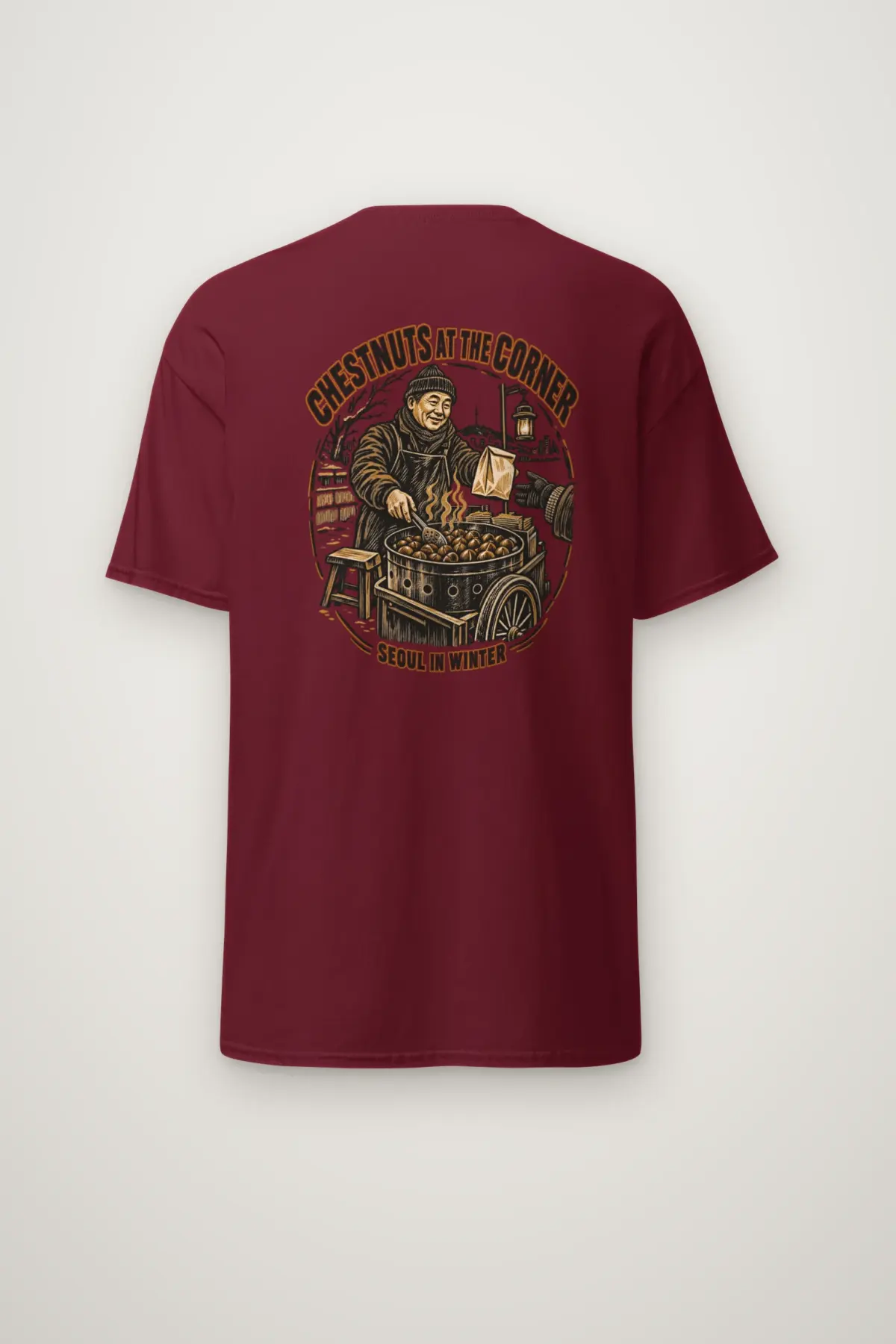 "CHESTNUTS AT THE CORNER SEOUL IN WINTER" Heavyweight Unisex Crewneck T-shirt
