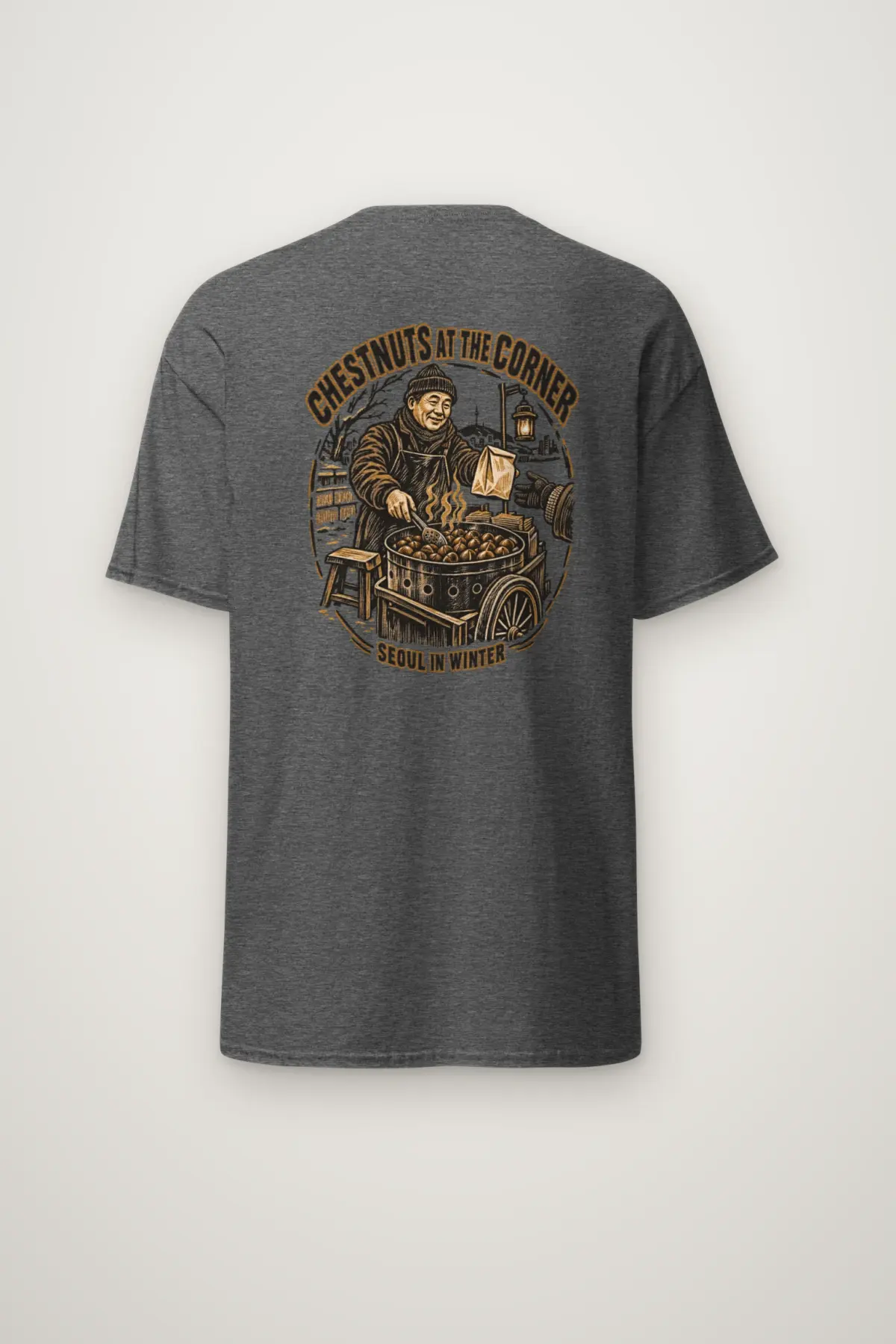 "CHESTNUTS AT THE CORNER SEOUL IN WINTER" Heavyweight Unisex Crewneck T-shirt