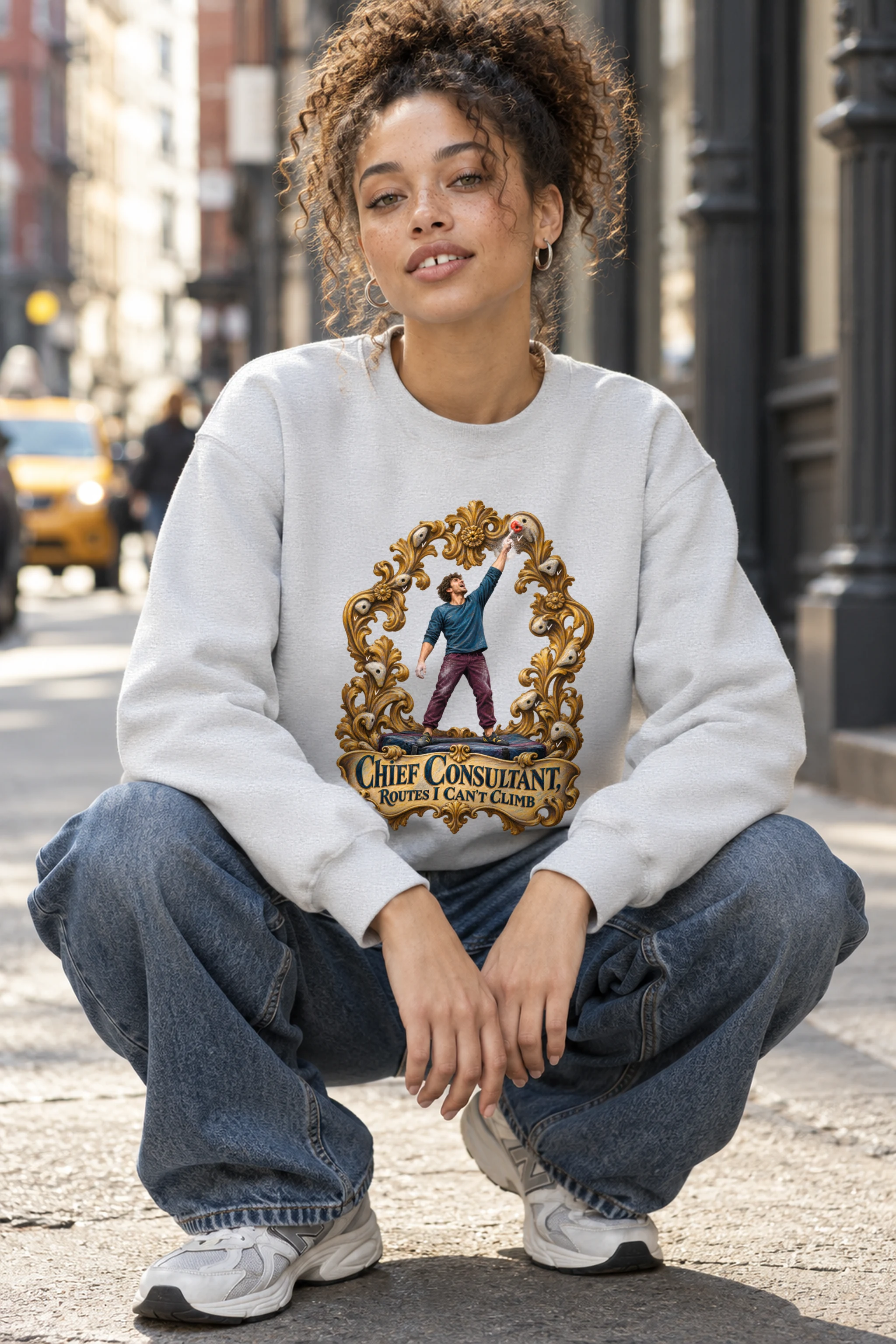 "Chief Consultant, Routes I Can't Climb" Unisex Crewneck Sweatshirt