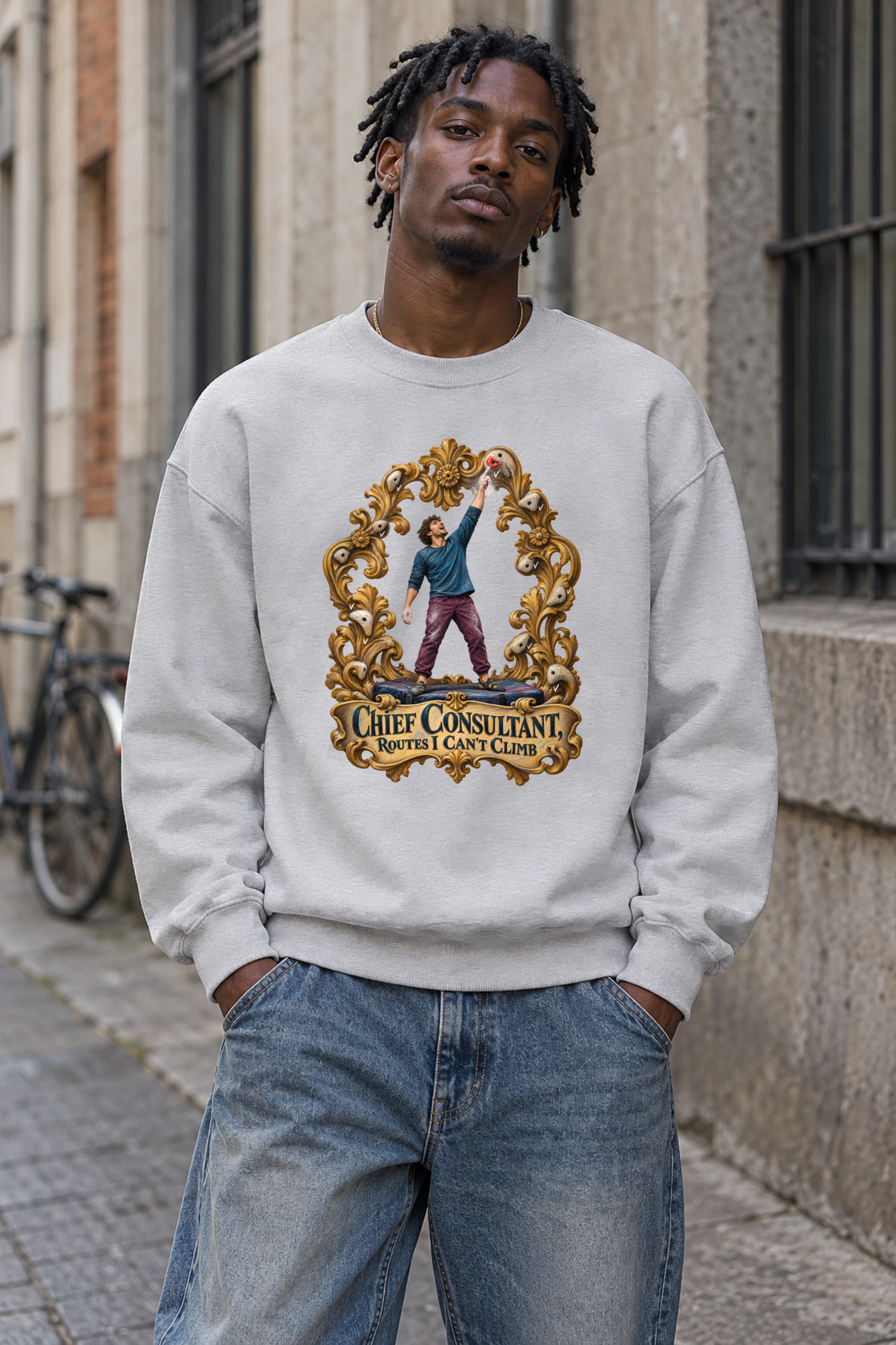 "Chief Consultant, Routes I Can't Climb" Unisex Crewneck Sweatshirt