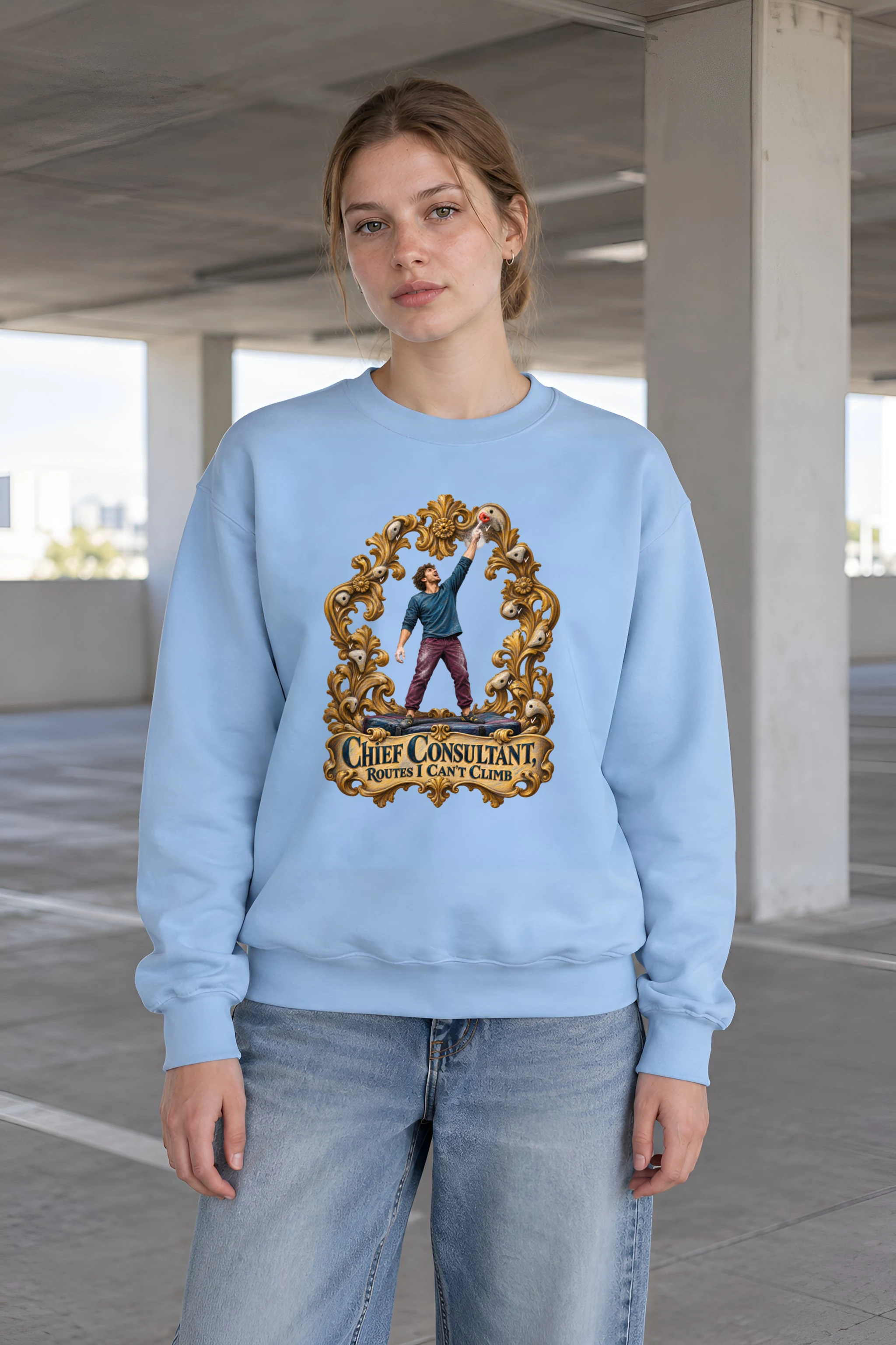 "Chief Consultant, Routes I Can't Climb" Unisex Crewneck Sweatshirt