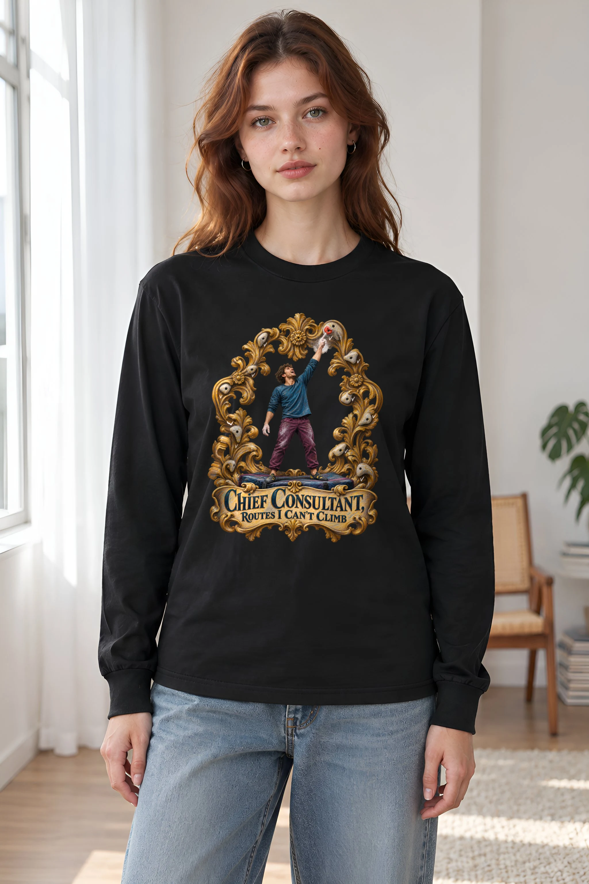 "Chief Consultant, Routes I Can't Climb" Unisex Longsleeve T-shirt