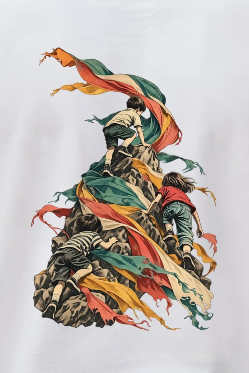 "Children on Ribboned Rock" 1 Crewneck Sweatshirt - the graphic up close