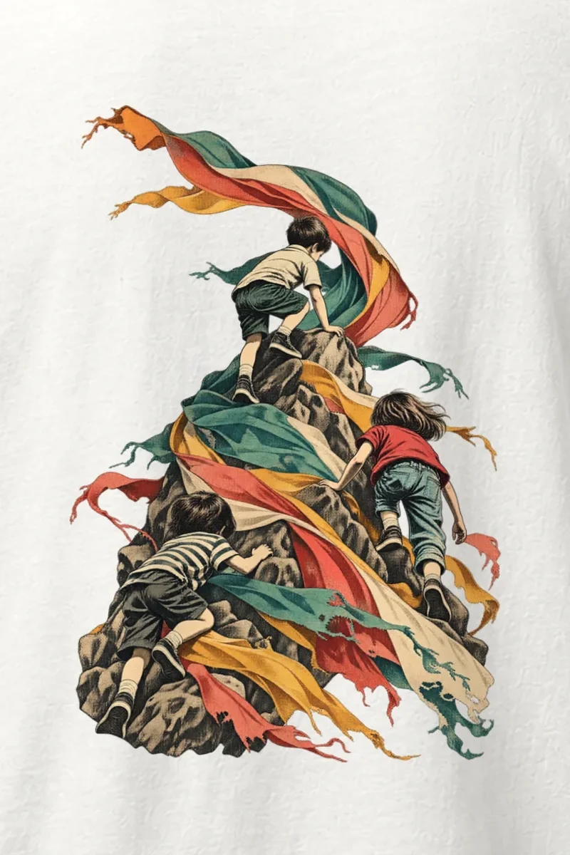"Children on Ribboned Rock" Heavyweight Unisex Crewneck T-shirt