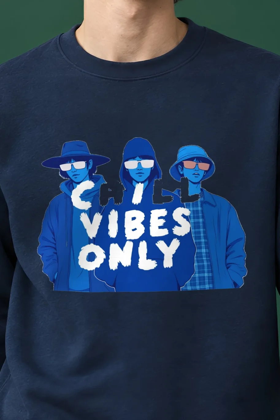 "Chill Vibes Only" 1 Crewneck Sweatshirt - the graphic up close