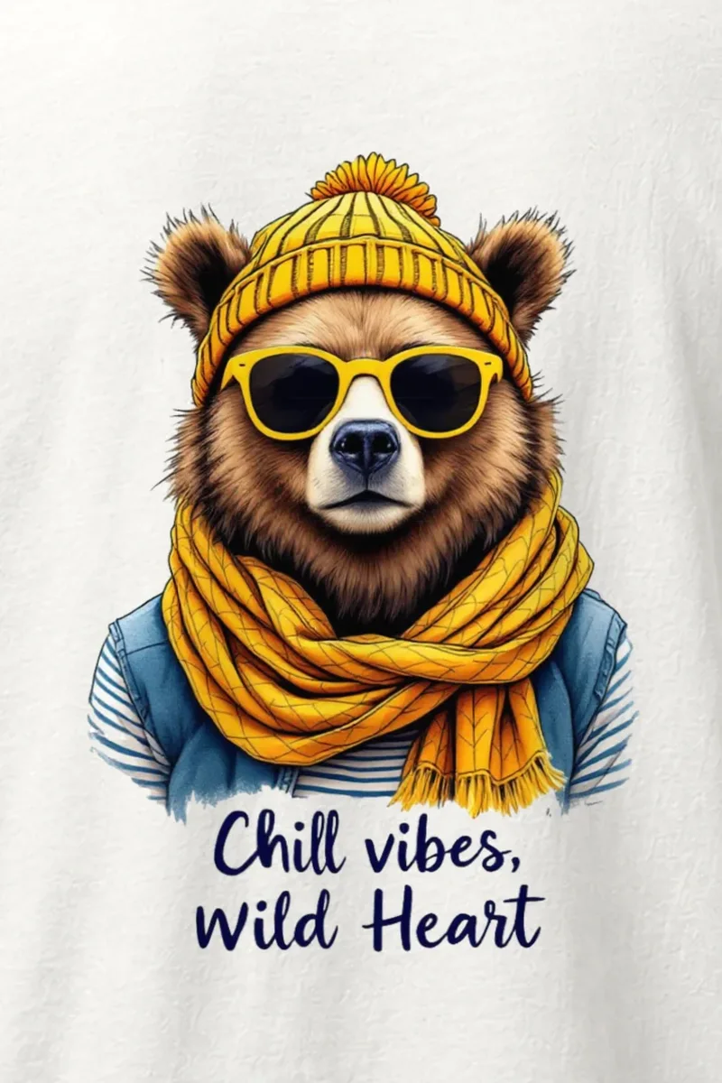 "Chill Vibes Wild Heart" Heavyweight Unisex Crewneck T-shirt