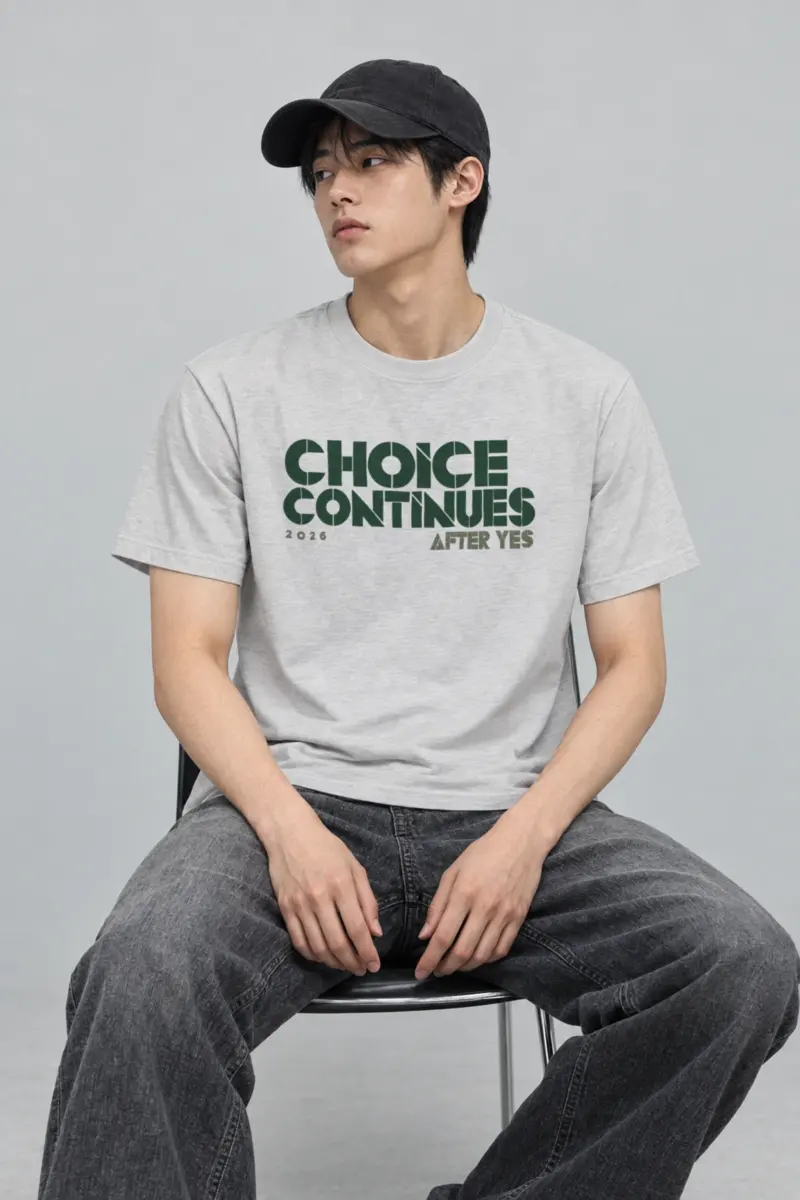 "Choice Continues 2026 After Yes" Heavyweight Unisex Crewneck T-shirt
