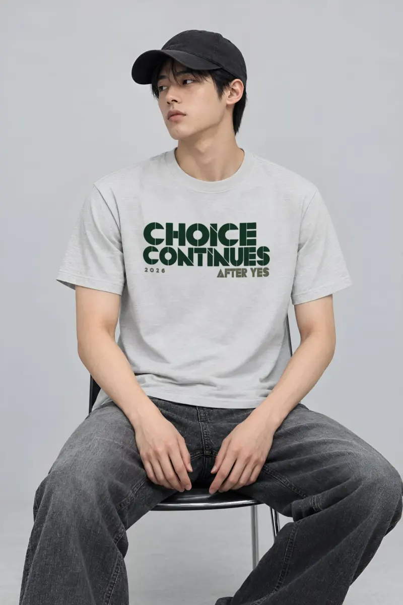 "Choice Continues 2026 After Yes" Heavyweight Unisex Crewneck T-shirt