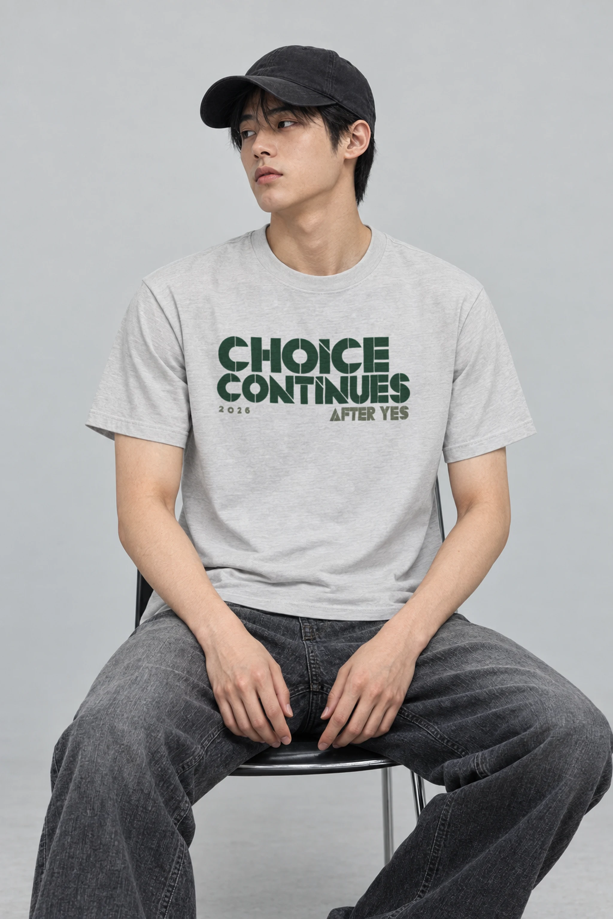 "Choice Continues 2026 After Yes" Heavyweight Unisex Crewneck T-shirt