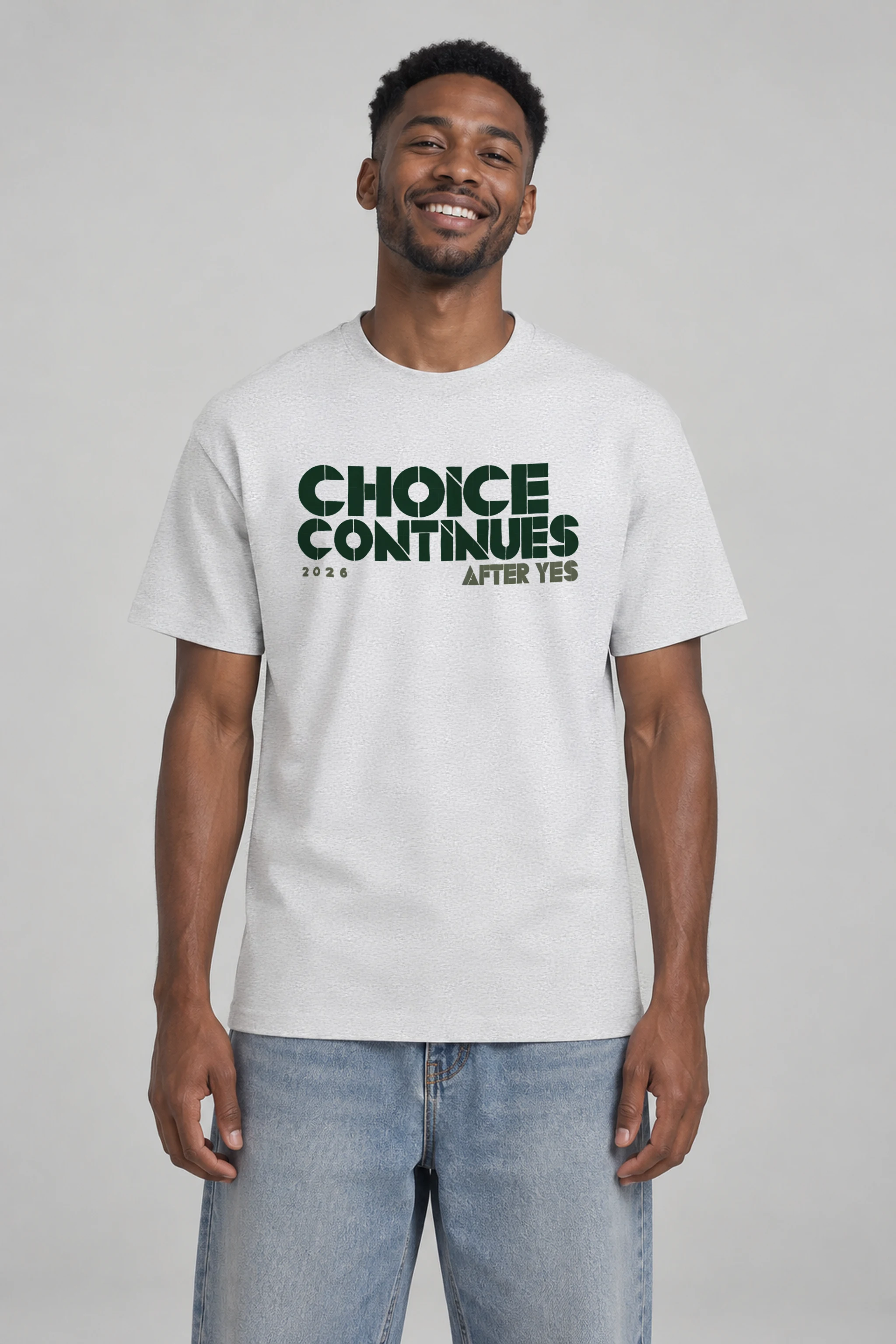 "Choice Continues 2026 After Yes" Heavyweight Unisex Crewneck T-shirt