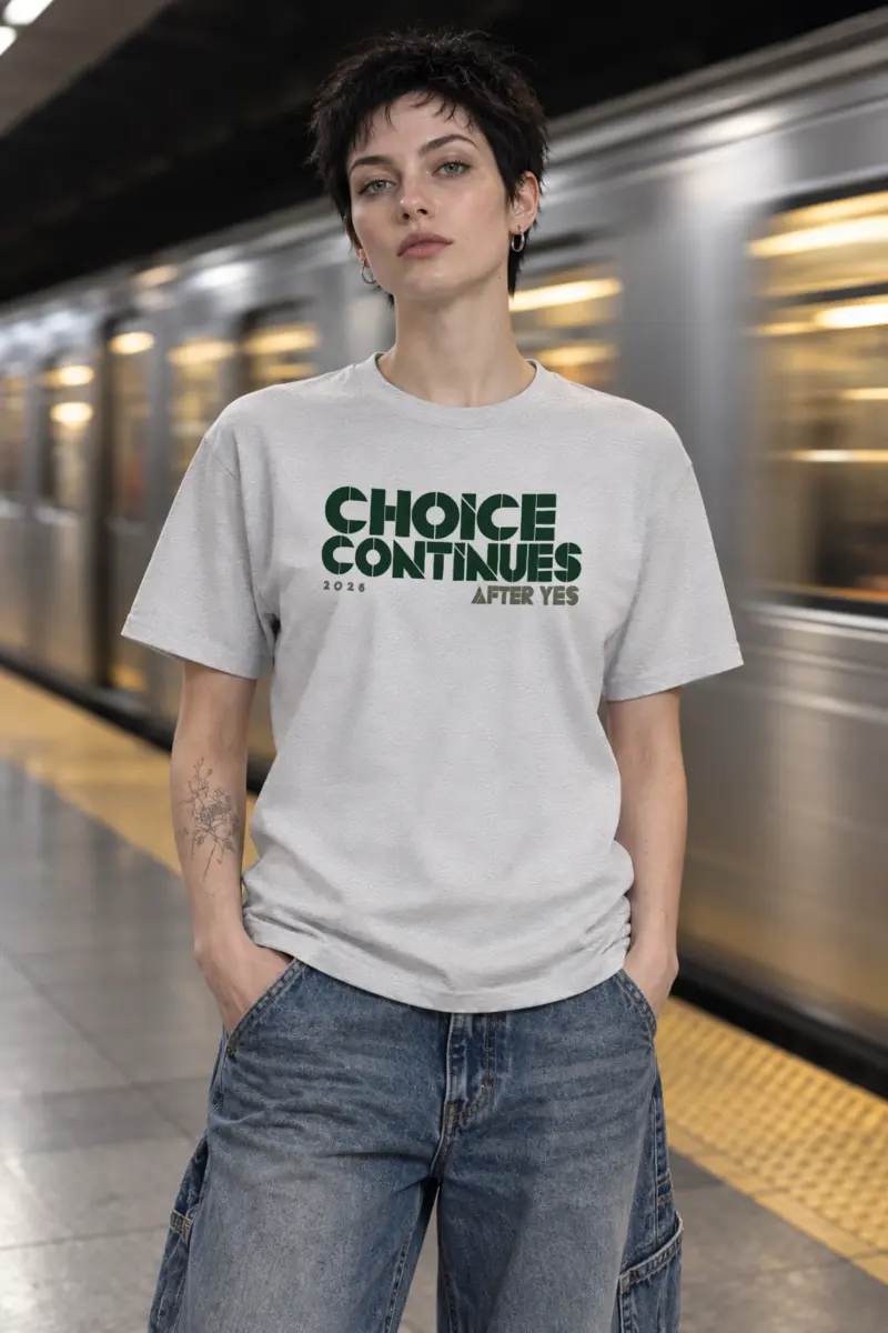 "Choice Continues 2026 After Yes" Heavyweight Unisex Crewneck T-shirt
