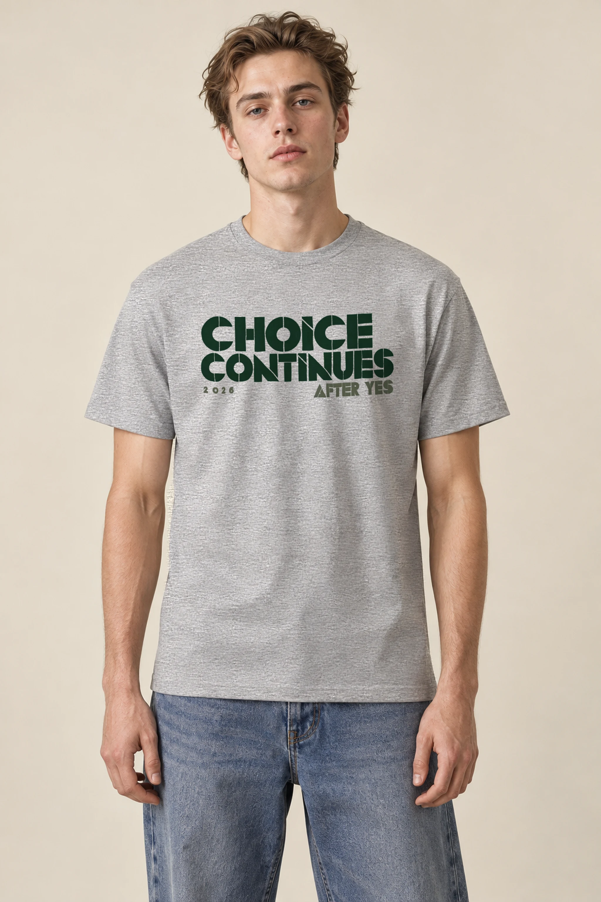 "Choice Continues 2026 After Yes" Heavyweight Unisex Crewneck T-shirt