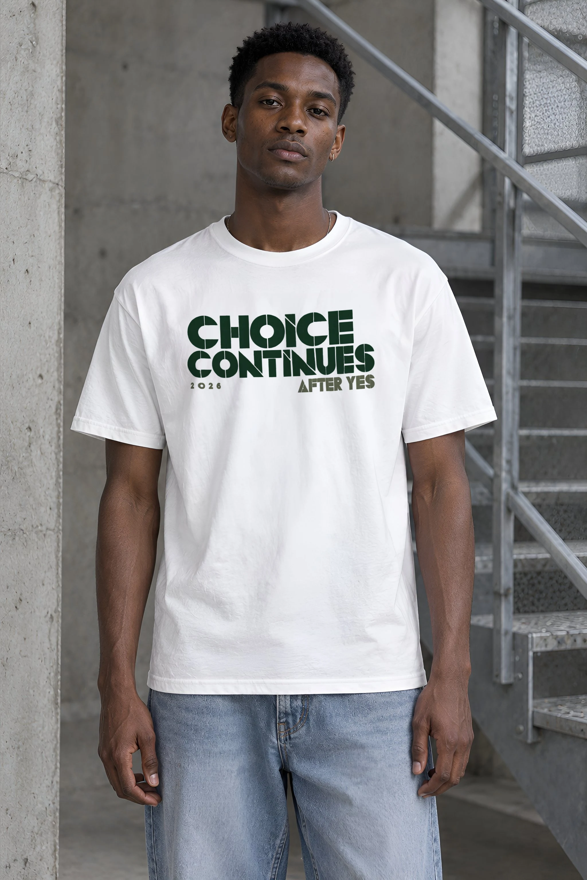 "Choice Continues 2026 After Yes" Heavyweight Unisex Crewneck T-shirt