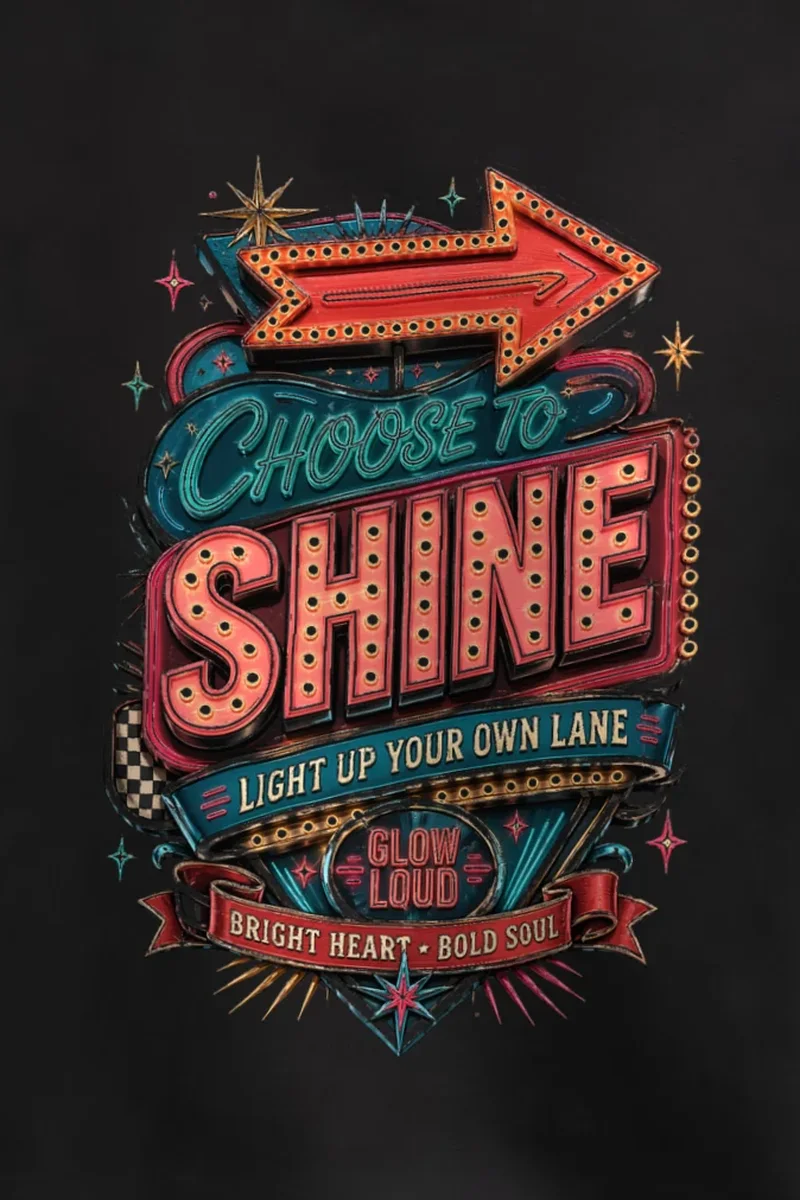 "Choose To Shine" 1 Crewneck Sweatshirt - the graphic up close