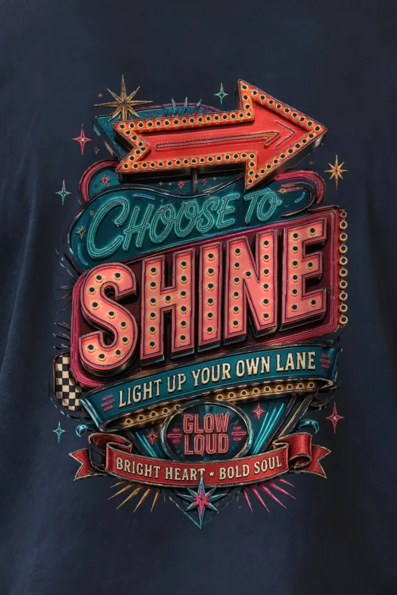 "Choose To Shine" Unisex Longsleeve T-shirt - the graphic up close