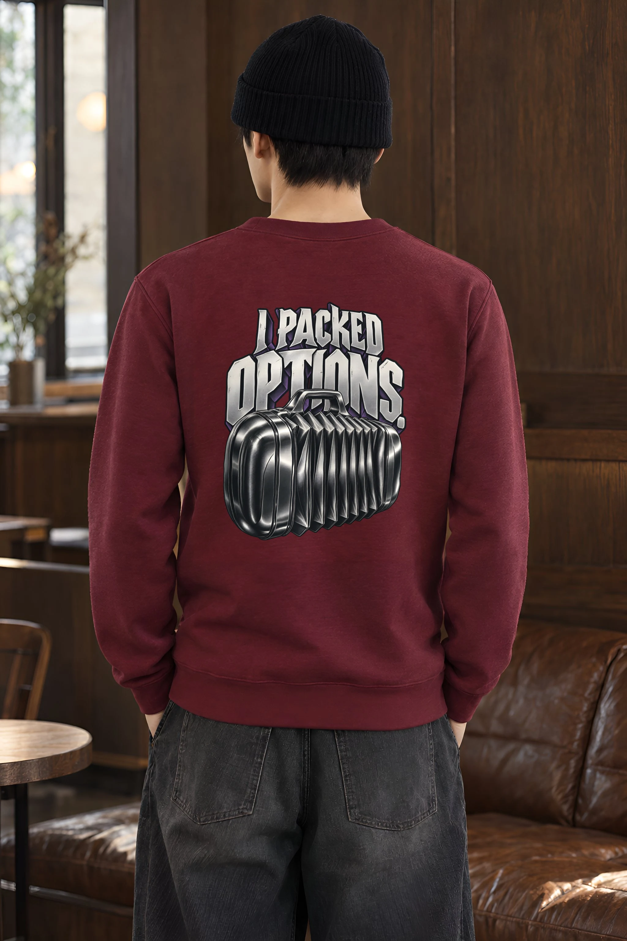"Chrome Accordion Suitcase" Heavy Blend Unisex Crewneck Sweatshirt