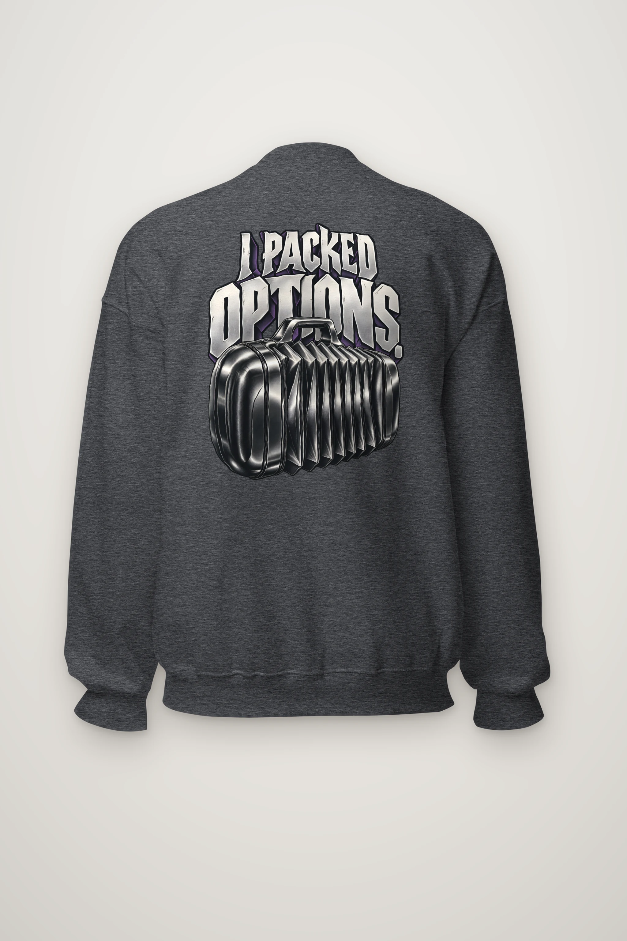 "Chrome Accordion Suitcase" Heavy Blend Unisex Crewneck Sweatshirt