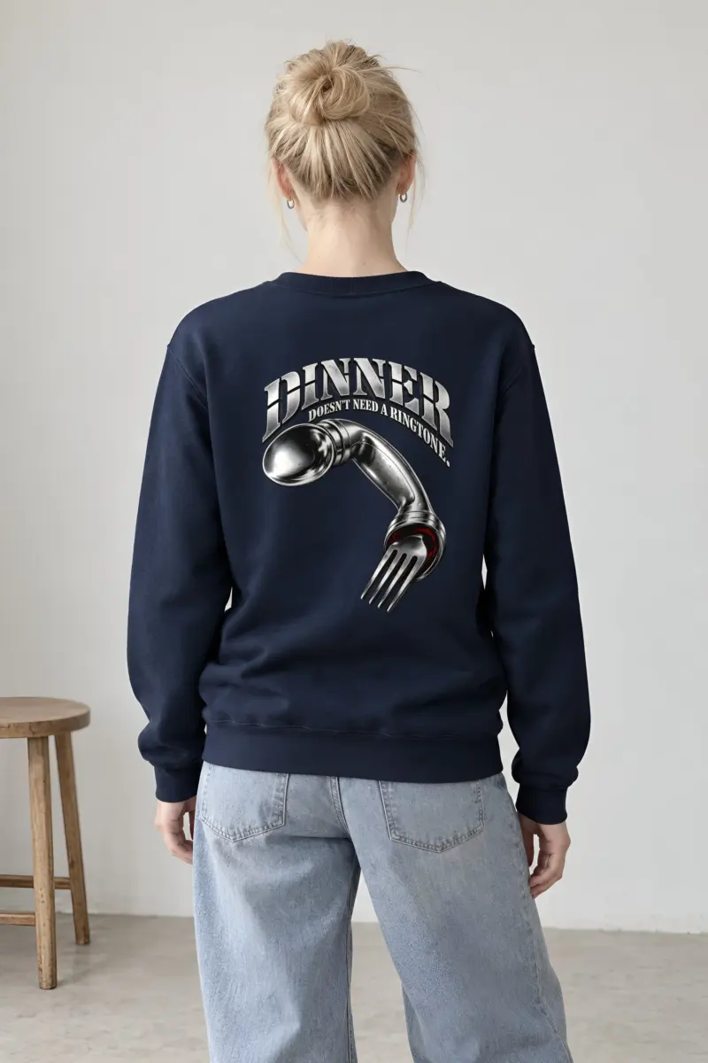"Chrome Cutlery Telephone Sweatshirt" Heavy Blend Unisex Crewneck Sweatshirt