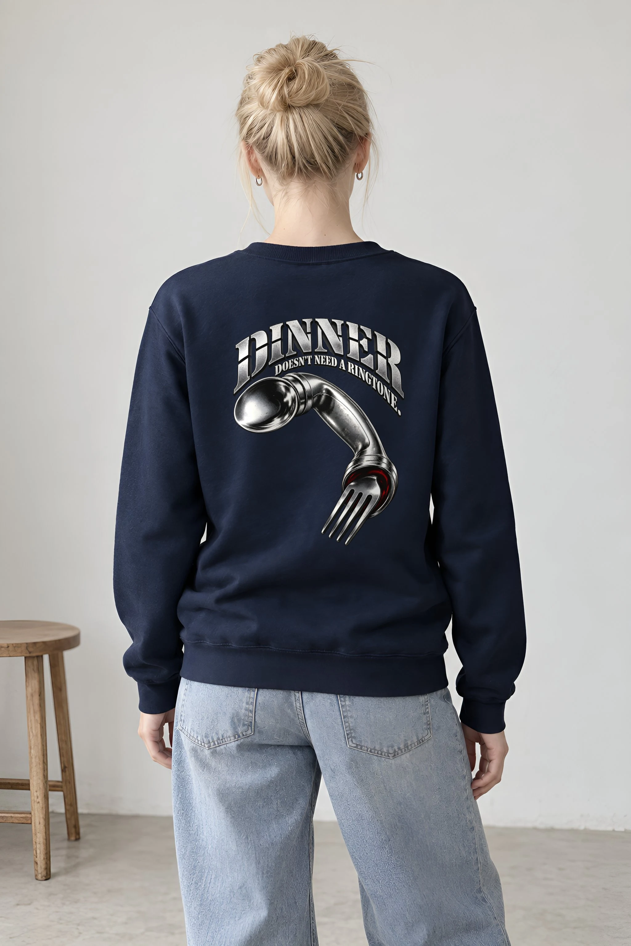 "Chrome Cutlery Telephone Sweatshirt" Heavy Blend Unisex Crewneck Sweatshirt