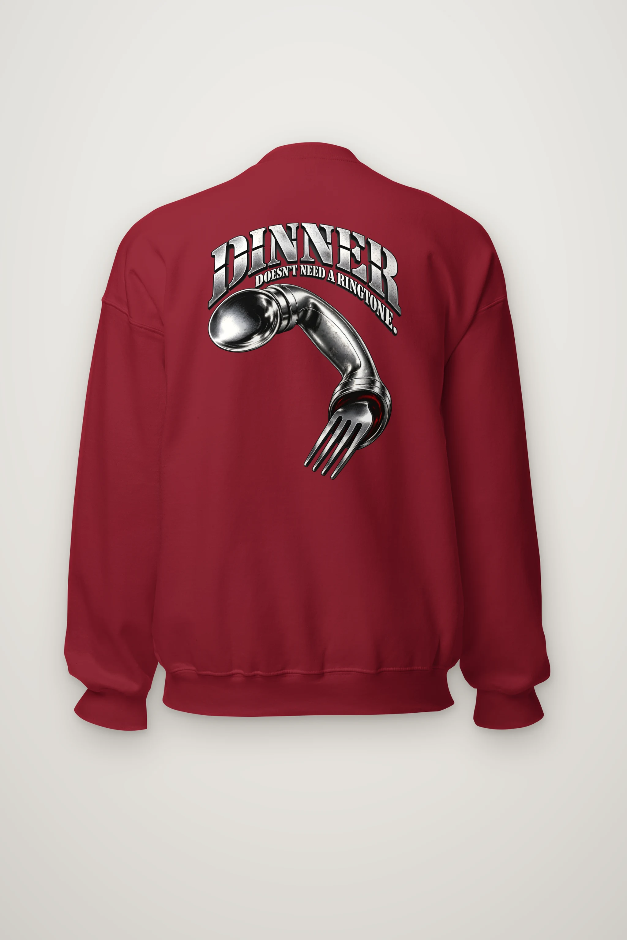 "Chrome Cutlery Telephone Sweatshirt" Heavy Blend Unisex Crewneck Sweatshirt