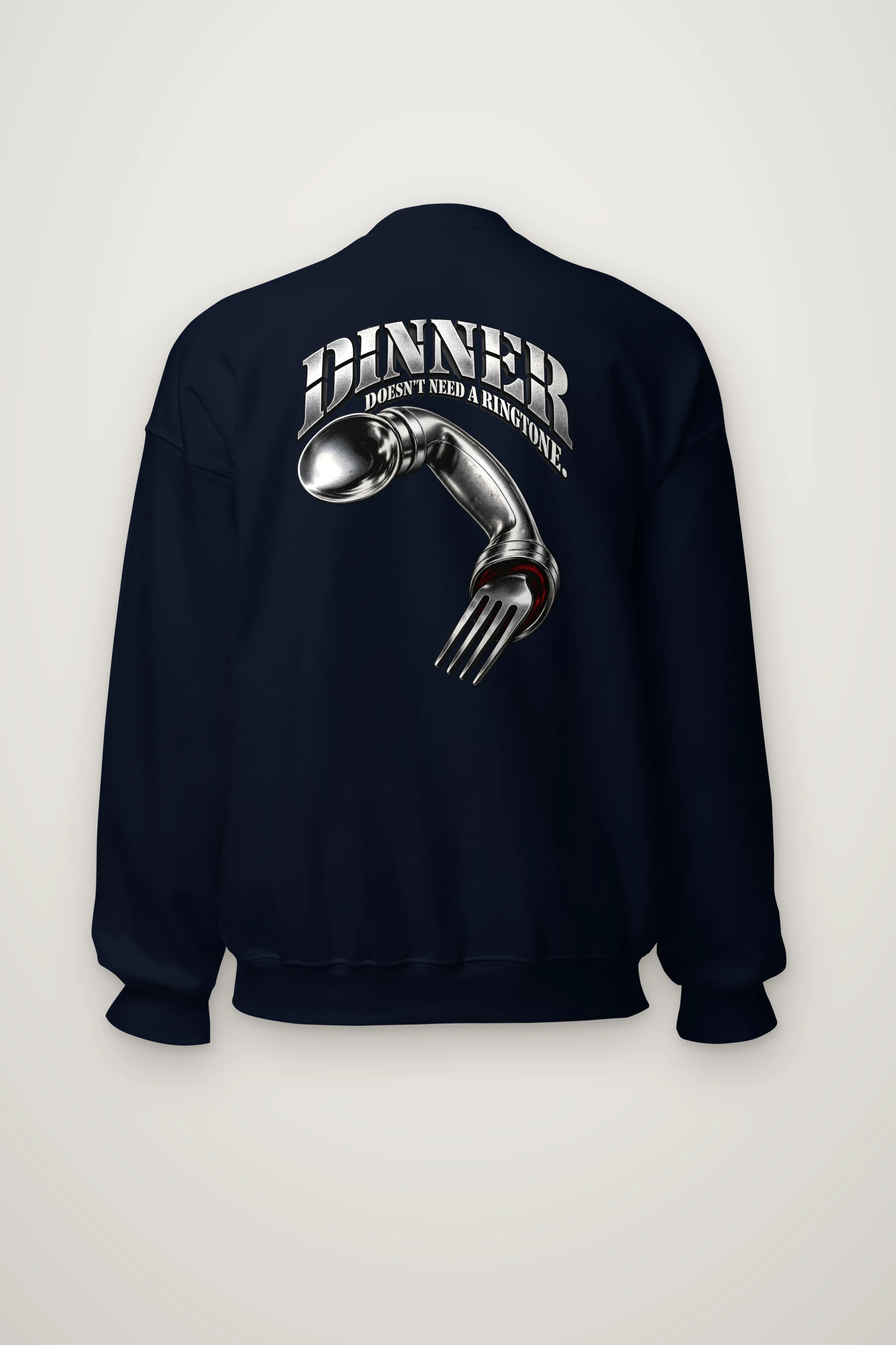 "Chrome Cutlery Telephone Sweatshirt" Heavy Blend Unisex Crewneck Sweatshirt