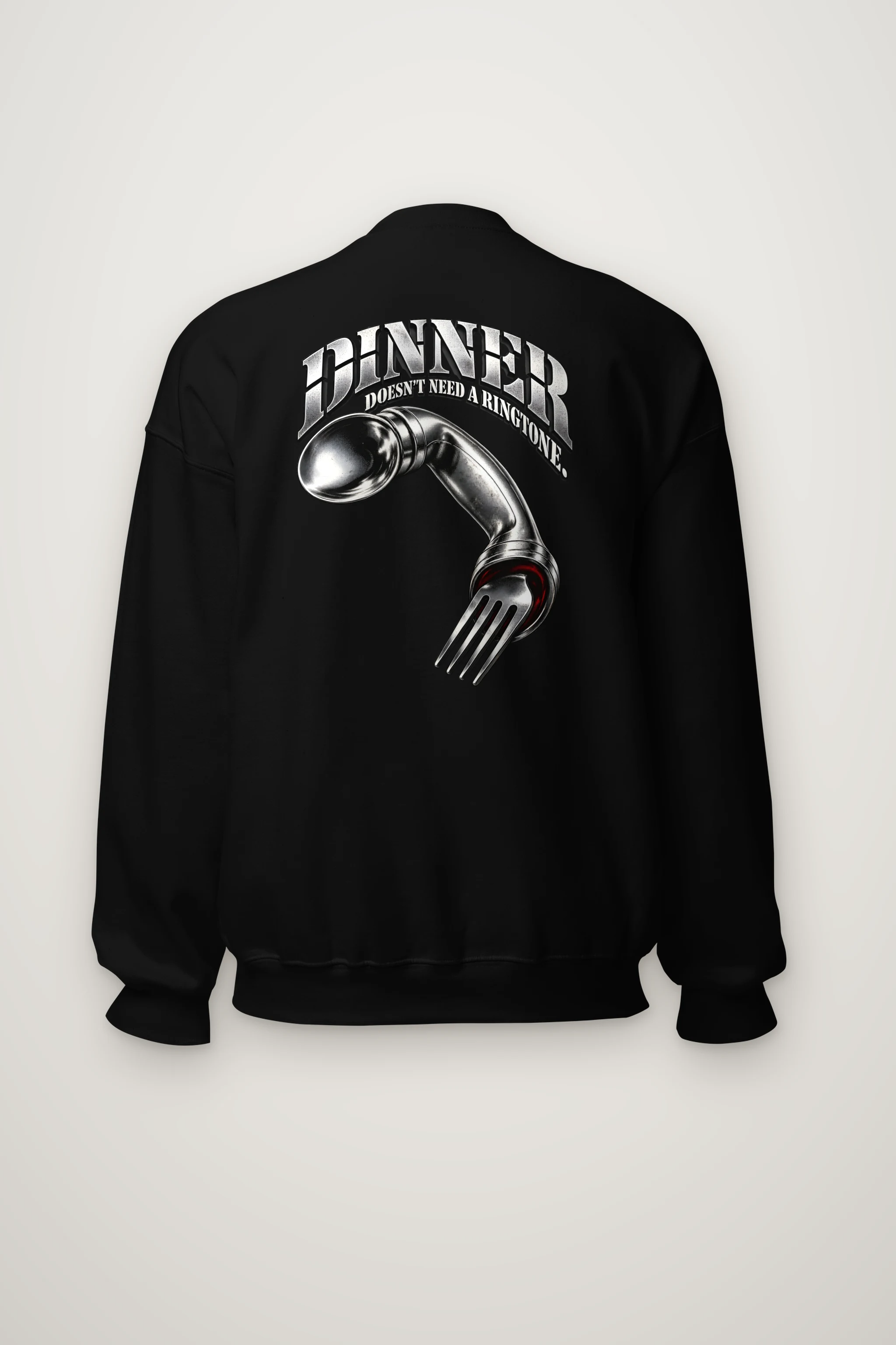 "Chrome Cutlery Telephone Sweatshirt" Heavy Blend Unisex Crewneck Sweatshirt