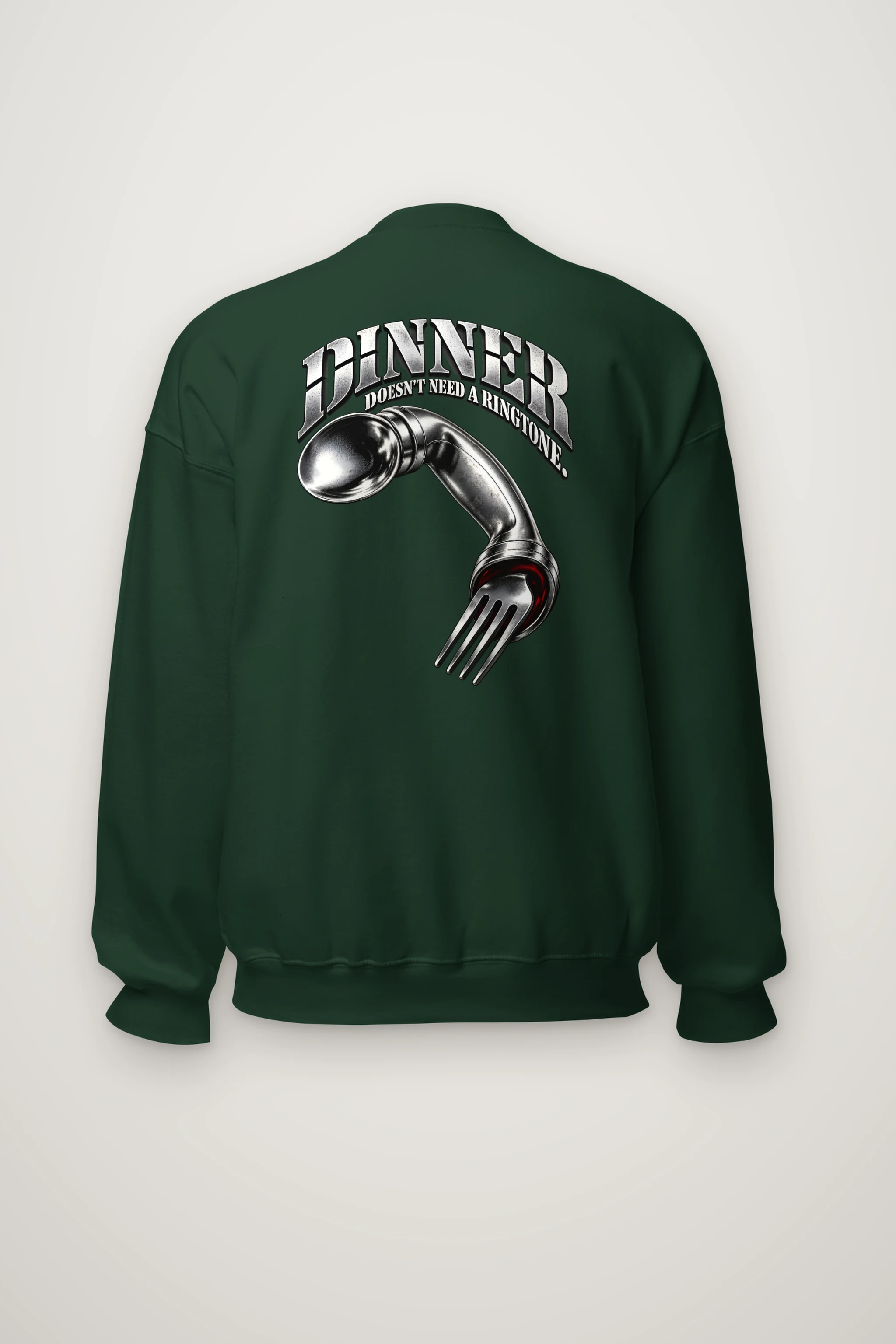 "Chrome Cutlery Telephone Sweatshirt" Heavy Blend Unisex Crewneck Sweatshirt