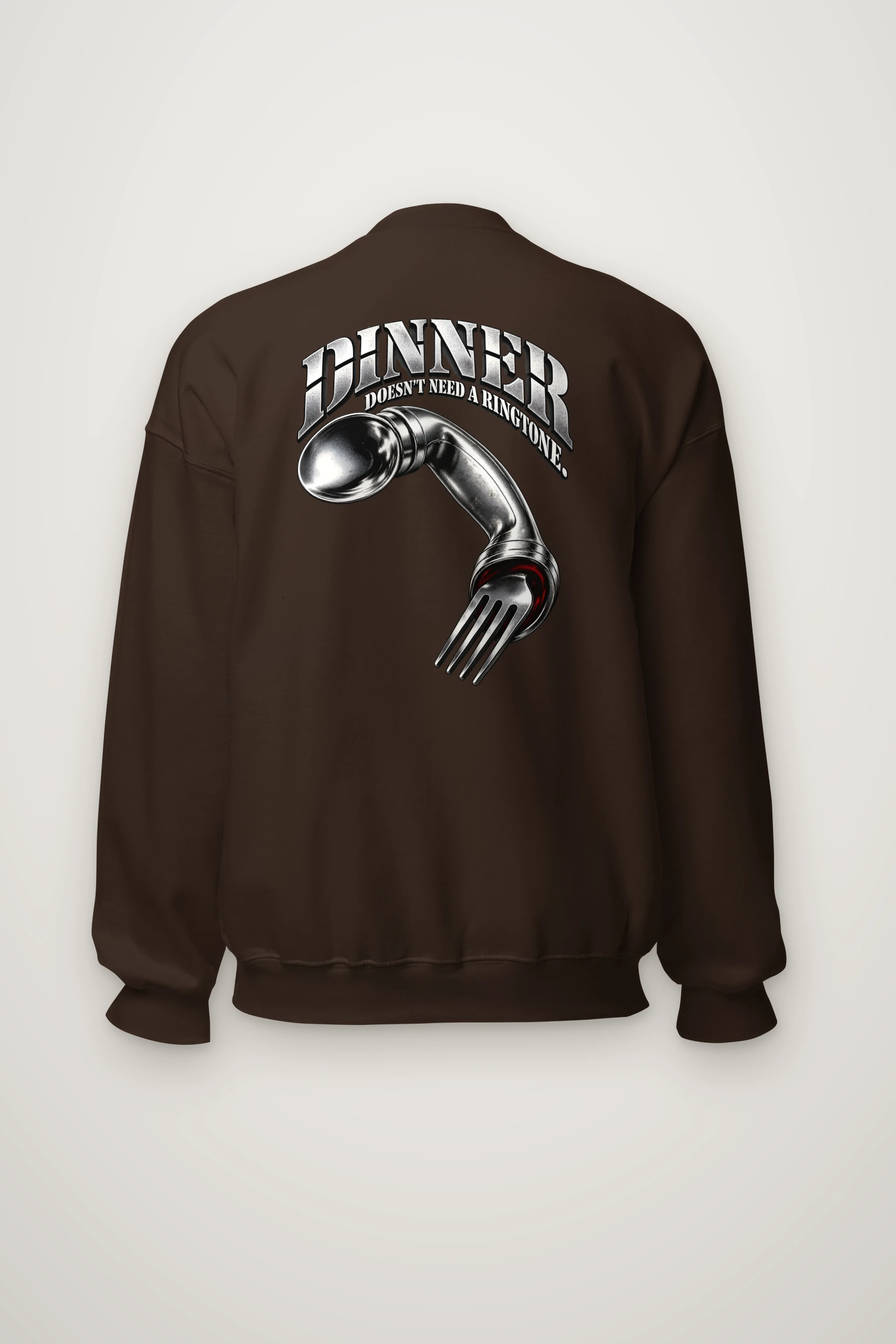 "Chrome Cutlery Telephone Sweatshirt" Heavy Blend Unisex Crewneck Sweatshirt