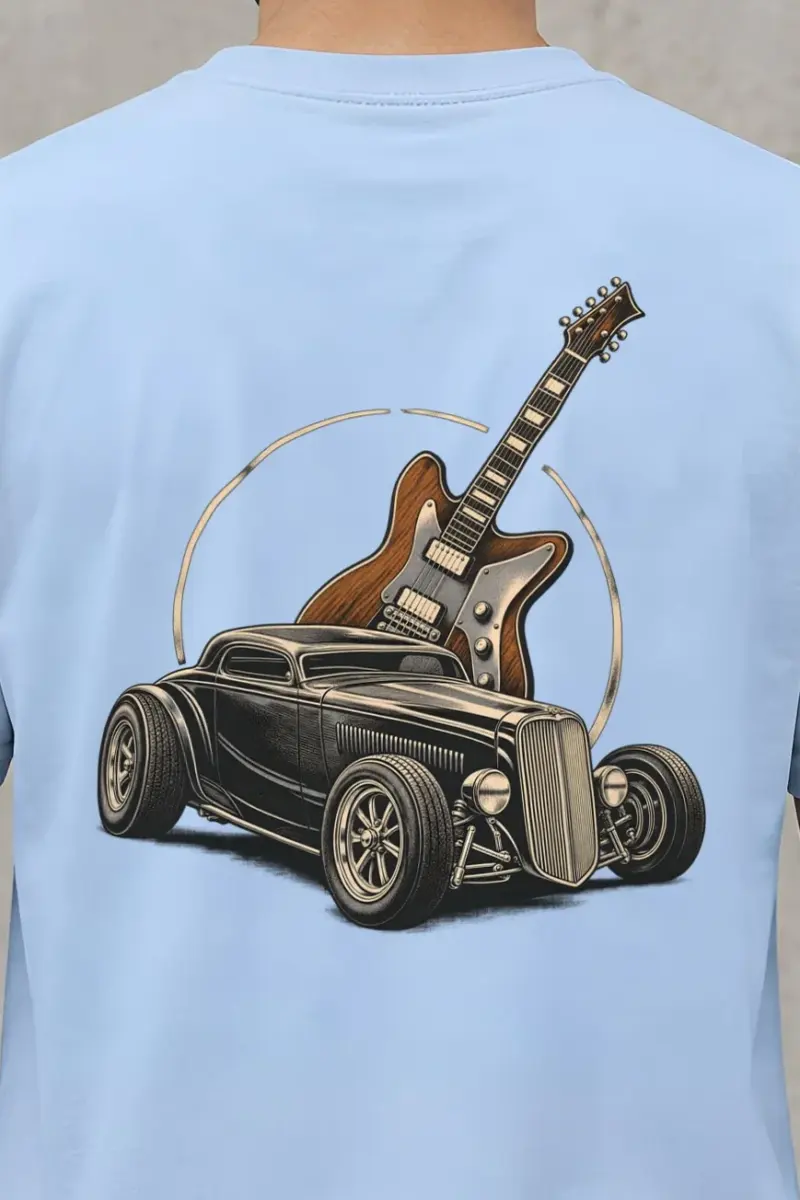 "Chrome Resonance" Heavyweight Unisex Crewneck T-shirt