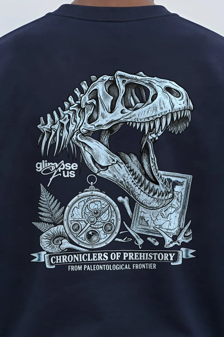 "Chroniclers Of Prehistory" 1 Crewneck Sweatshirt - the graphic up close