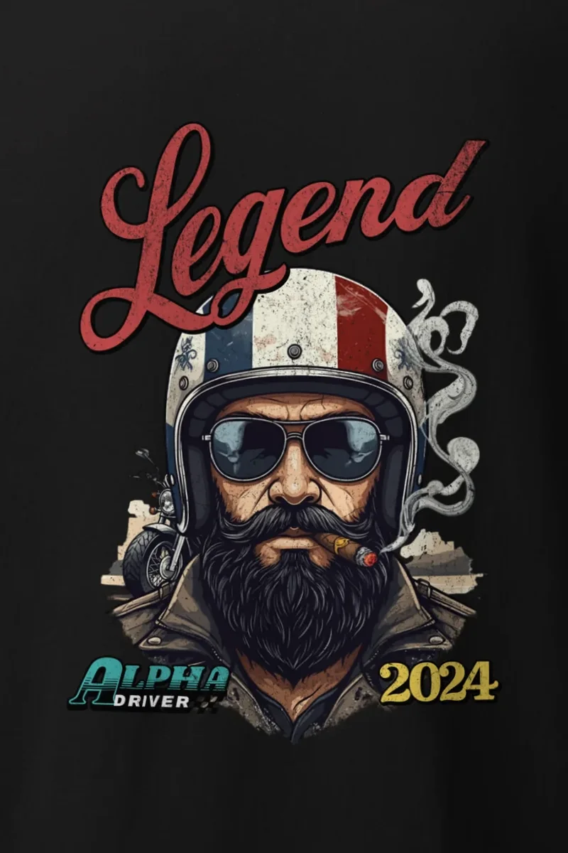"Cigar Biker Portrait" Heavyweight Unisex Crewneck T-shirt