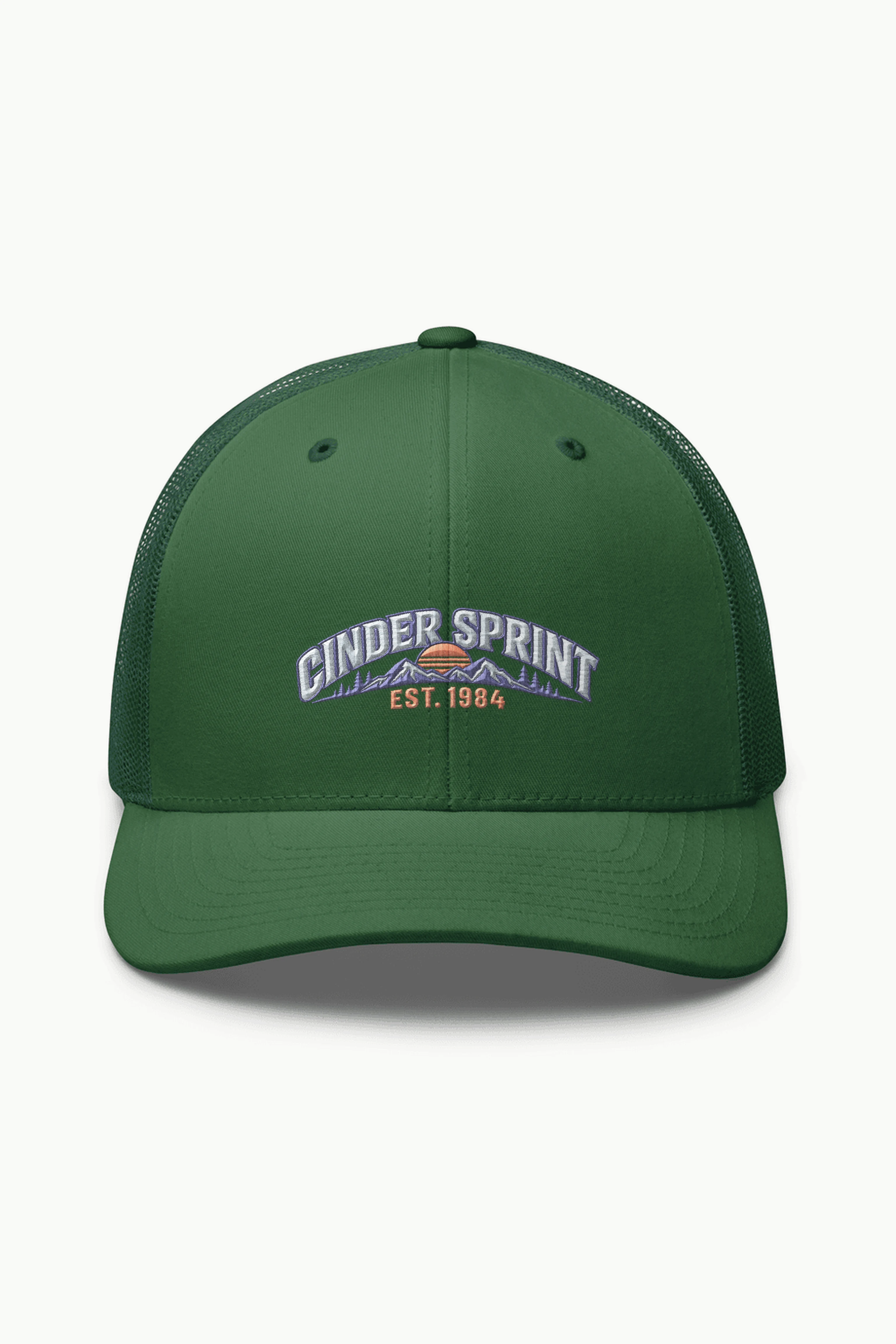 "Cinder Sprint EST. 1984" Retro Trucker Cap · Embroidered