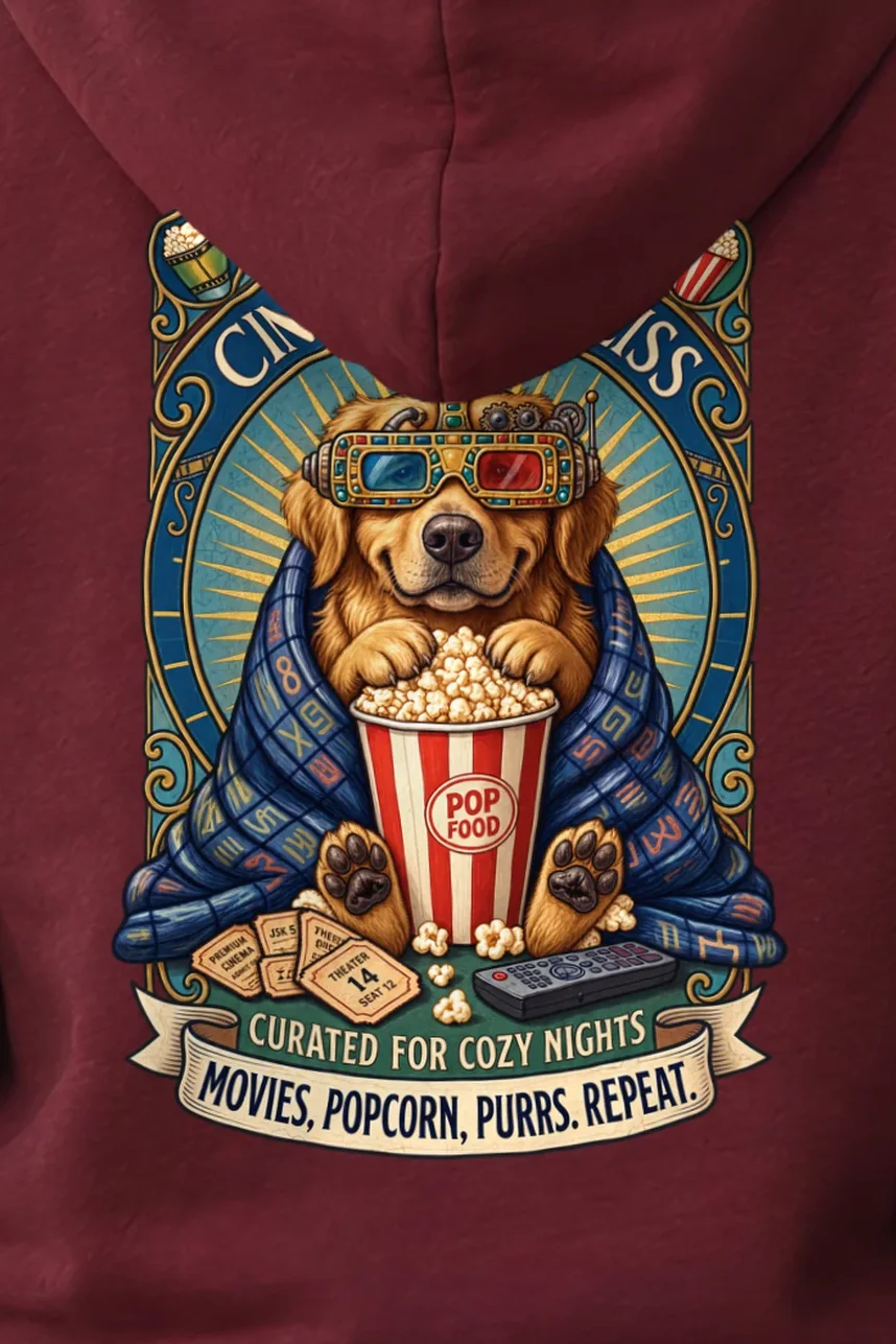 "Cinematic Bliss" 1 Pullover Hoodie - the graphic up close