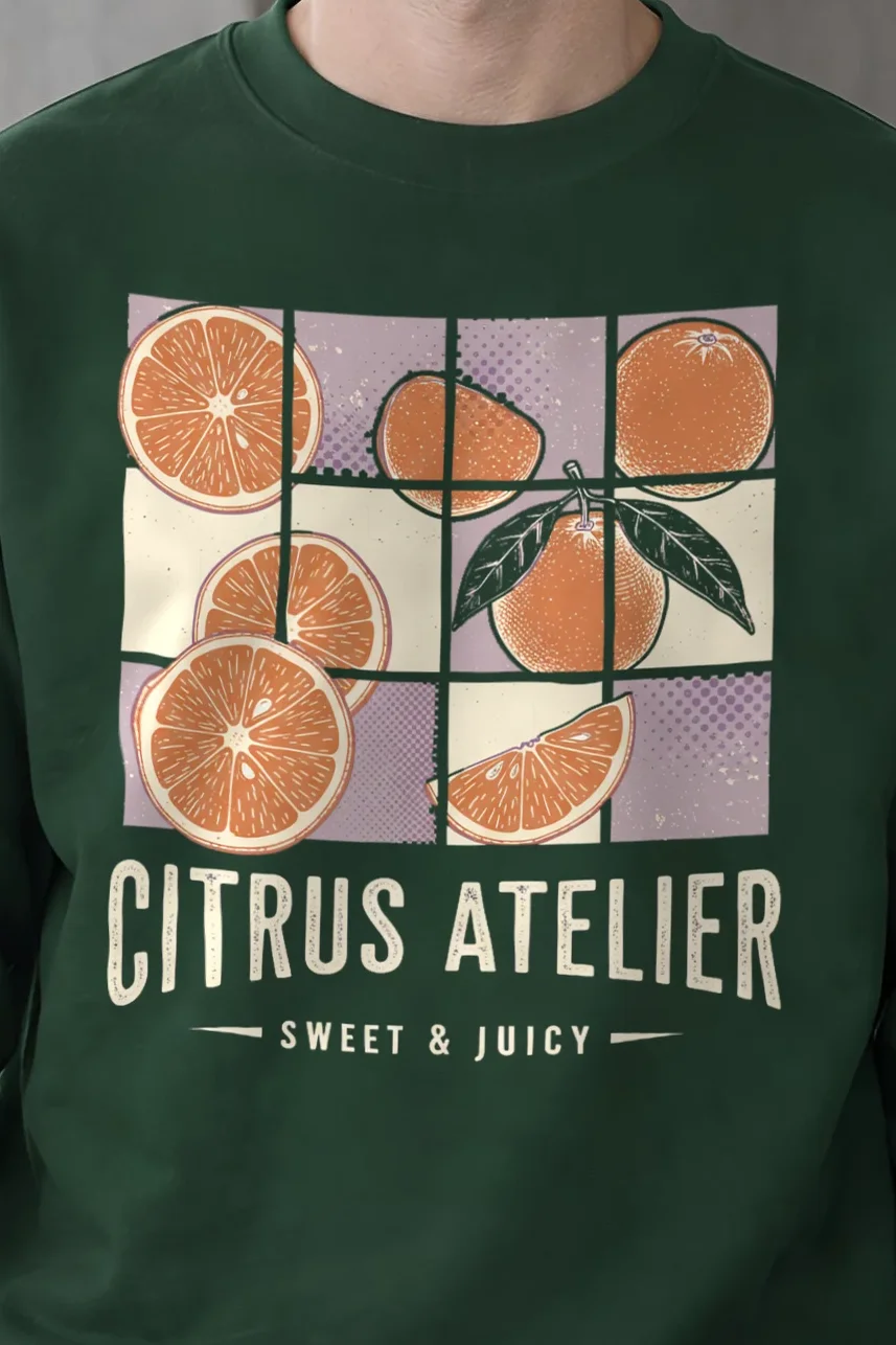 "Citrus Atelier" 1 Crewneck Sweatshirt - the graphic up close