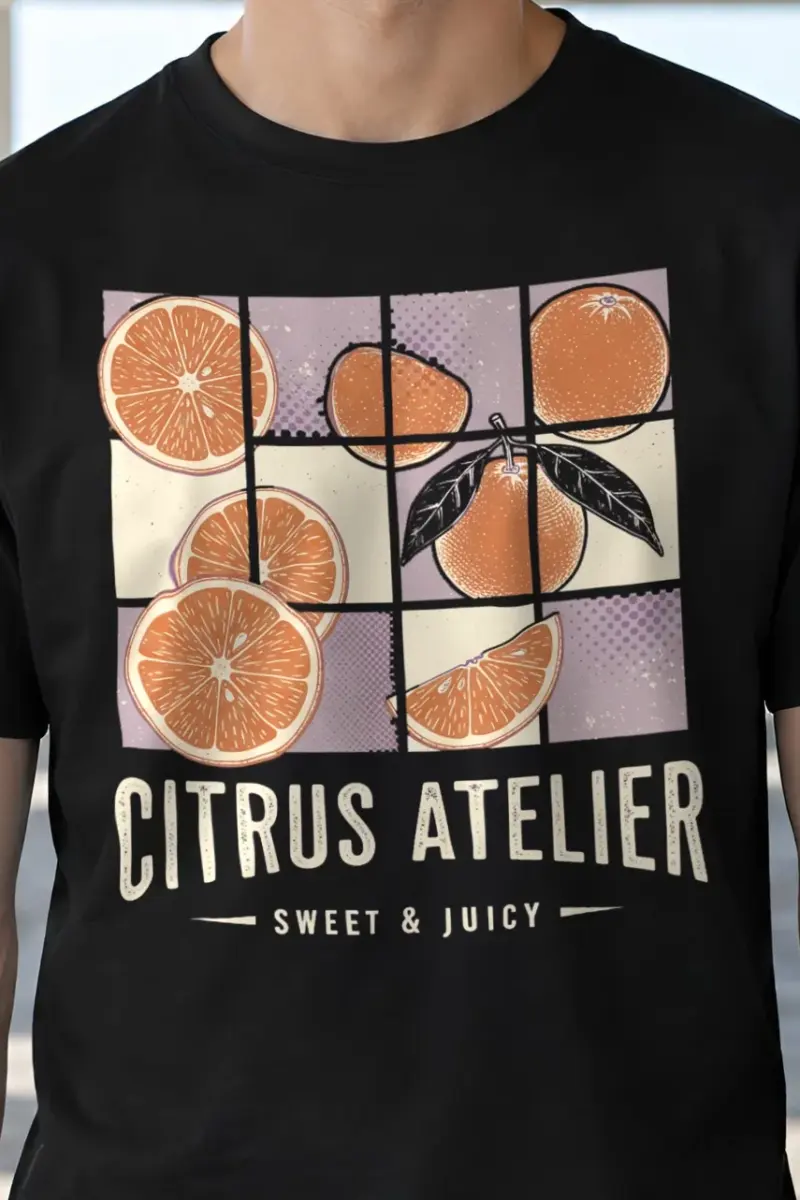"Citrus Atelier" Heavyweight Unisex Crewneck T-shirt