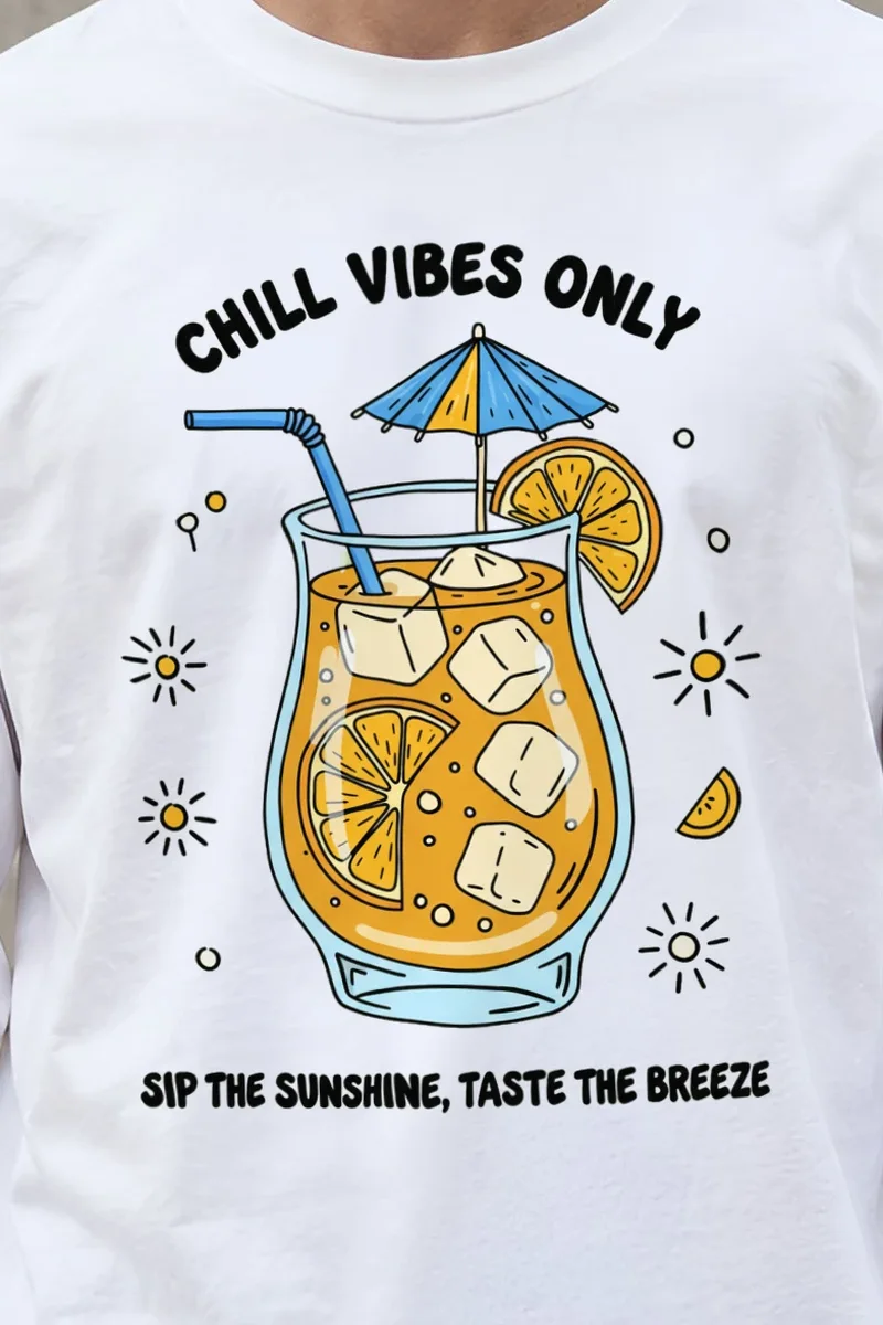 "Citrus Breeze Club" Unisex Longsleeve T-shirt - the graphic up close